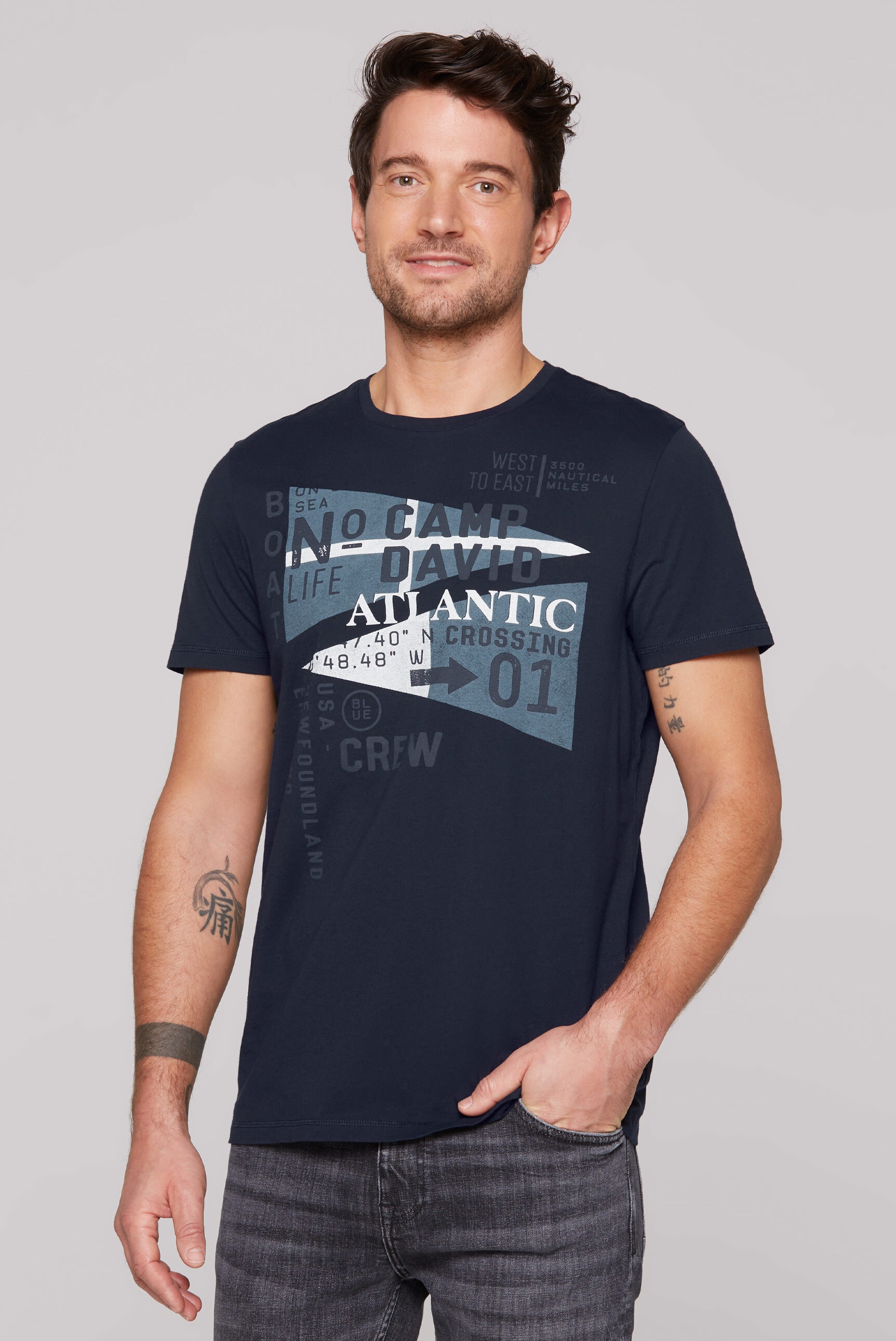 CAMP DAVID Rundhalsshirt, aus Baumwolle günstig online kaufen