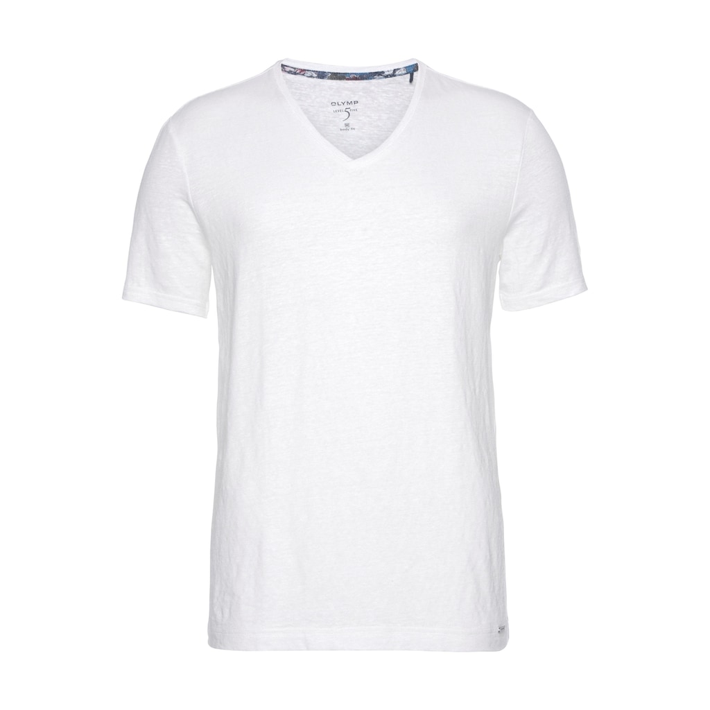 OLYMP T-Shirt »Level Five body fit«, mit hohem Leinenanteil
