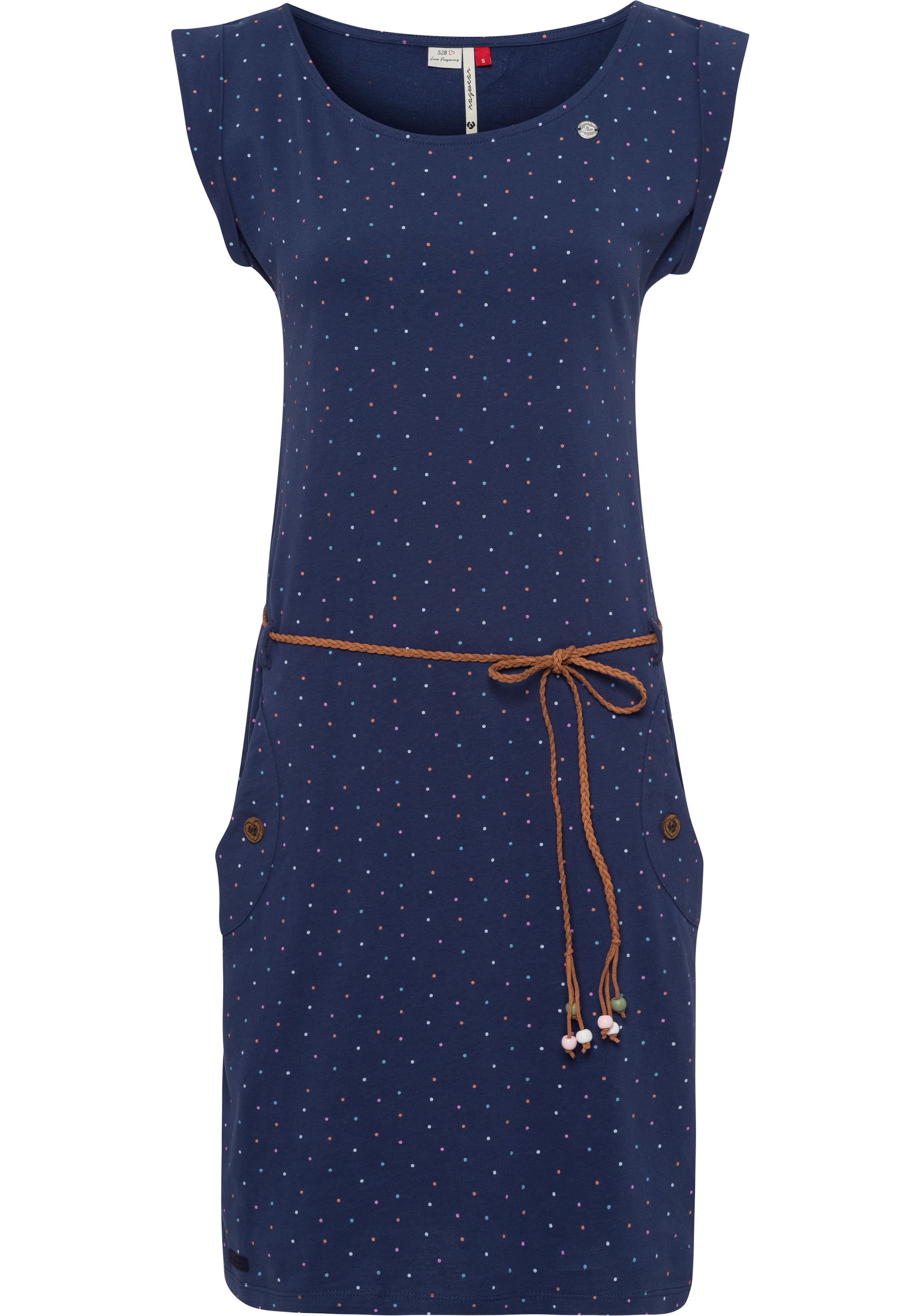 Ragwear Jerseykleid »TAGG DOTS«, (2 tlg., mit Bindegürtel), im Multi-Color-Punkte-Muster