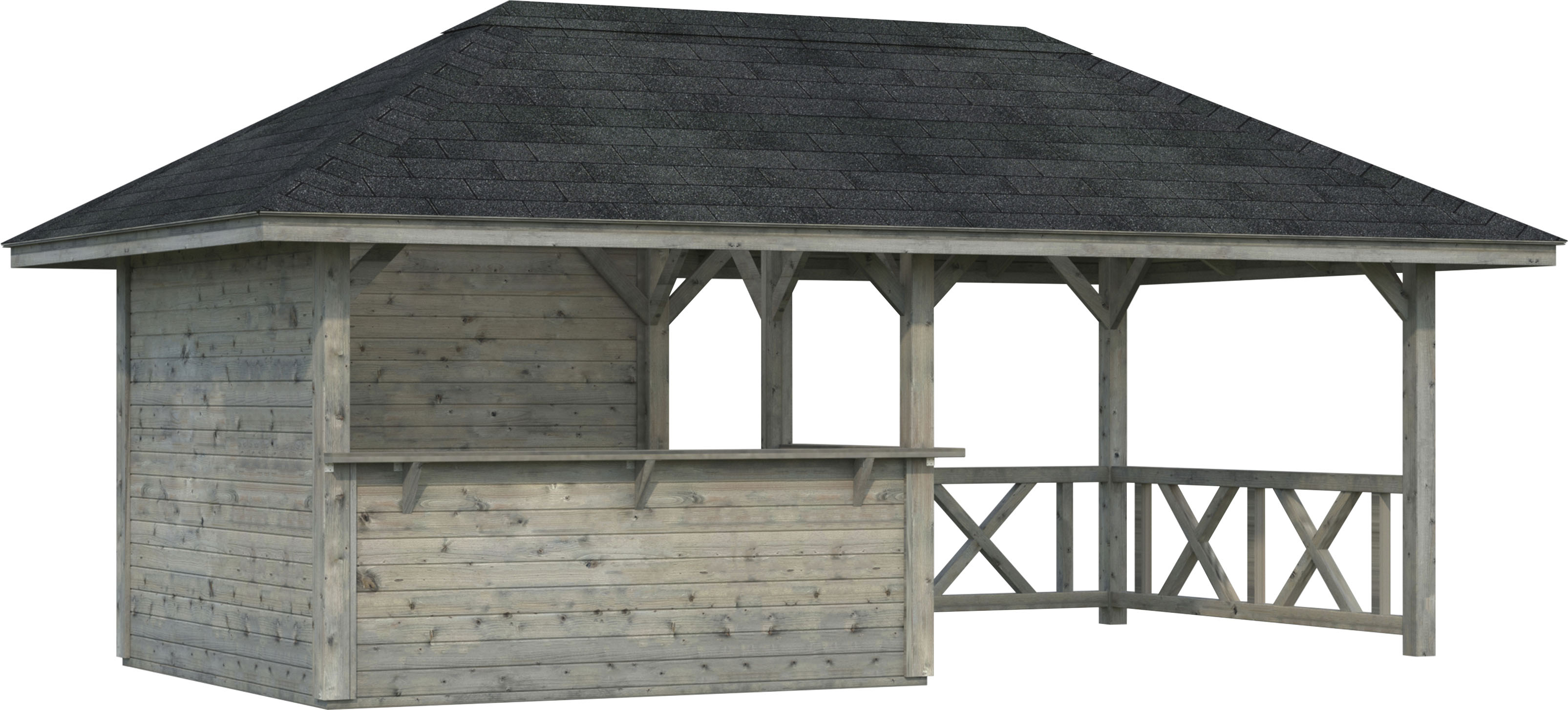 Palmako 1100000002199 "Bianca 16,6 m² Set 3" BxTxH: 588x300x323 cm