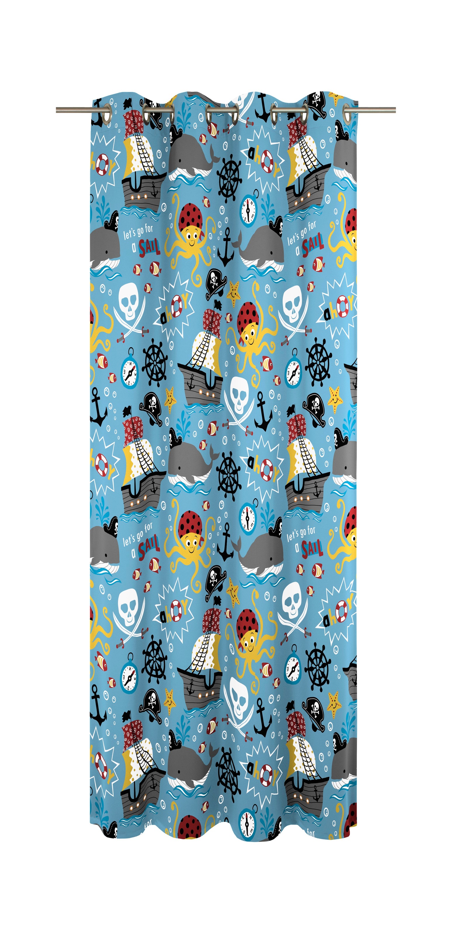 Adam Vorhang "Pirates" Ösen 1 Stk. tlg. aus 100% Bio-Baumwolle günstig online kaufen