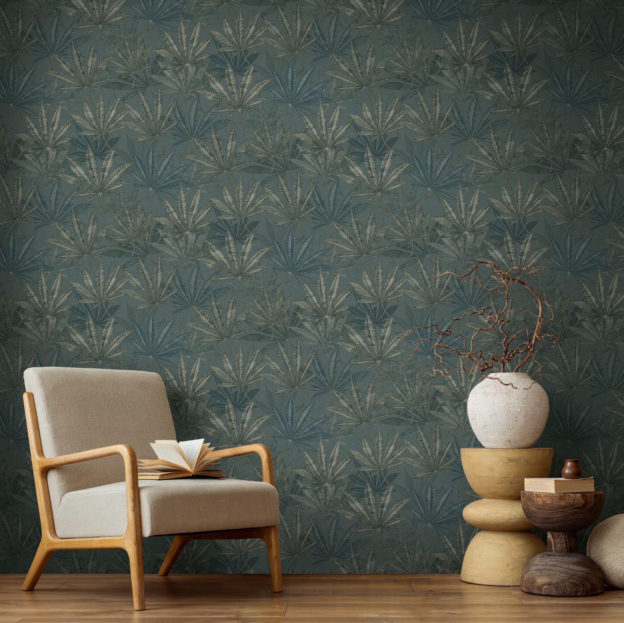 living walls Vliestapete »Michalsky 6 florale Tapete Mustertapete Blätter Blattmuster«, matt, Vliestapete Blatt-Motiv für Schlafzimmer Küche Wohnzimmer Floral Flur