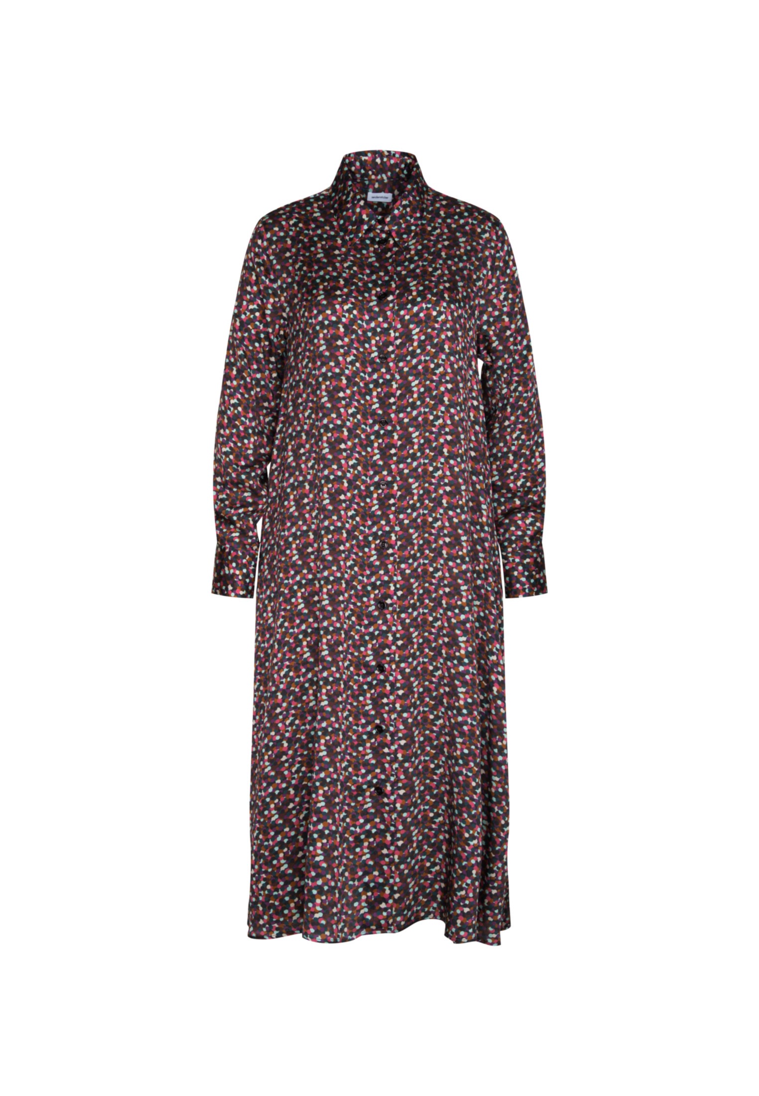 seidensticker Sommerkleid »Schwarze Rose«, Langarm Kragen Druck