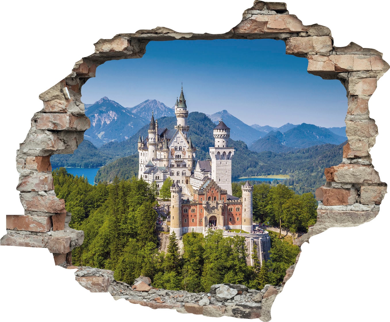 queence Wandtattoo "Schloss", (1 St.), Wandsticker, Wandbild, selbstklebend günstig online kaufen