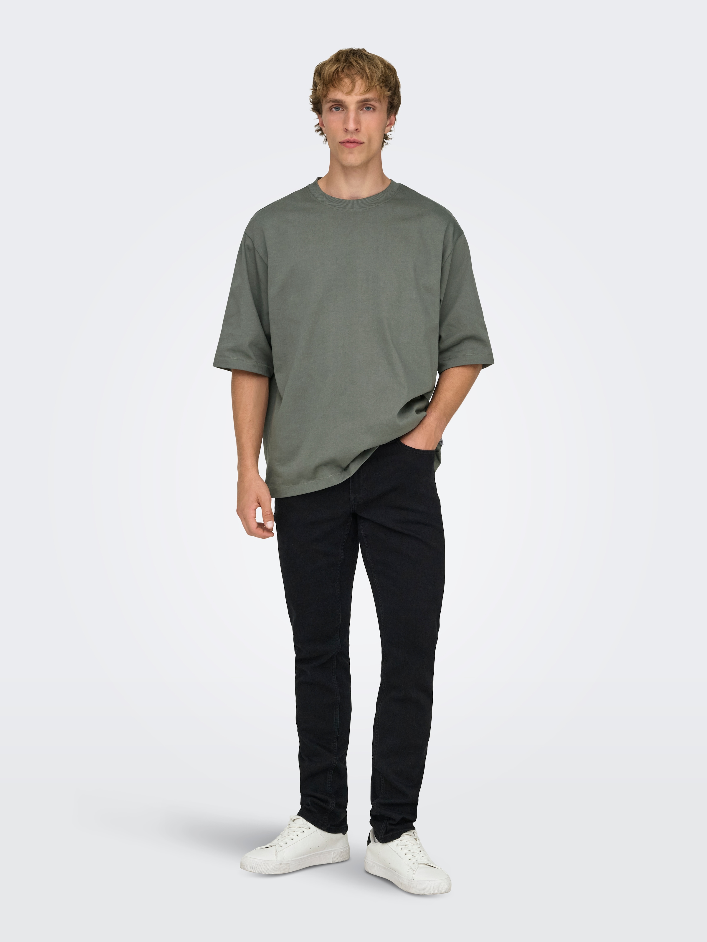 ONLY & SONS Rundhalsshirt »ONSMILLENIUM OVZ SS TEE NOOS«
