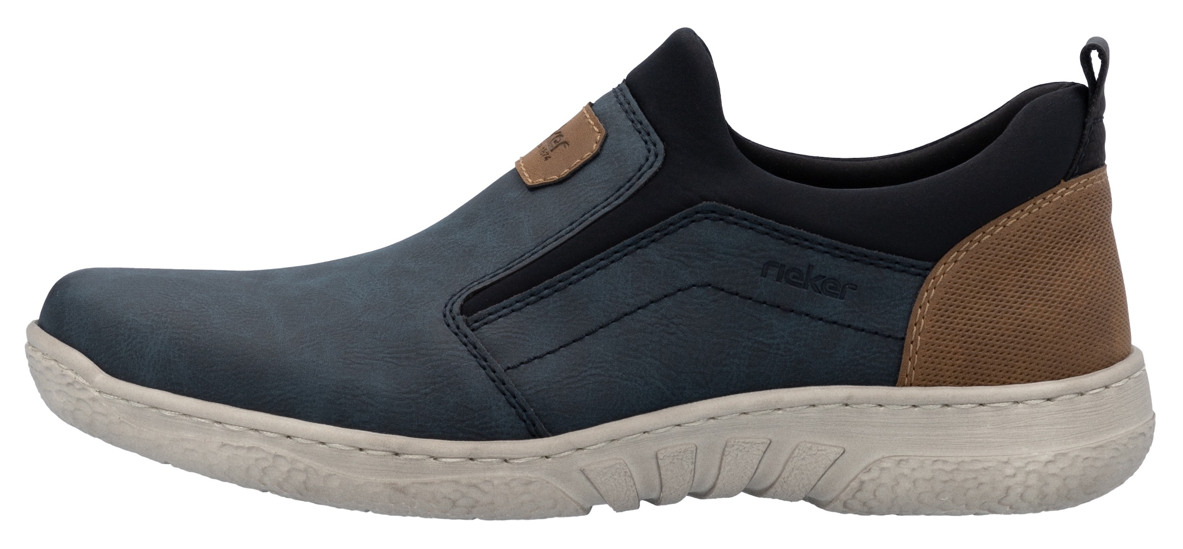Rieker Slip-On Sneaker, Freizeitschuh, Halbschuh, Sneaker mit Gummizug, zum Schlupfen