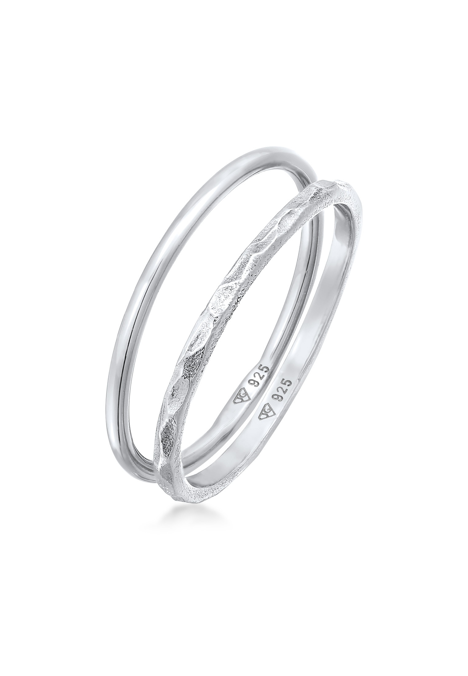 Elli Ring-Set »Ring Stapelringe Stacking Bandring 2er Set 925 Silber«