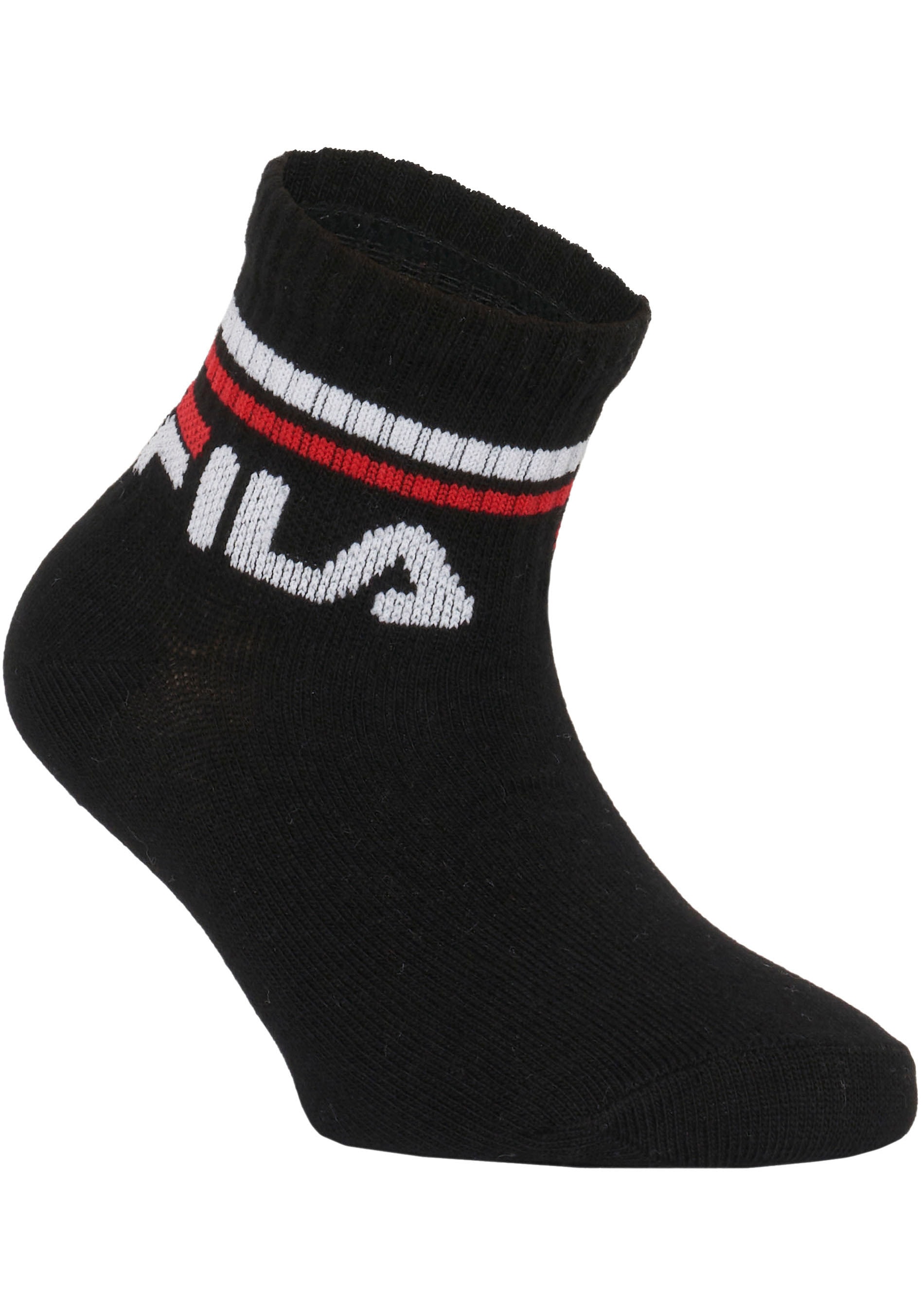 Fila Kurzsocken »JUNIOR UNISEX QUARTER PLAIN SOCKS«, (6 Paar), mit eingestricktem Logo im Bündchen, Kindersocken