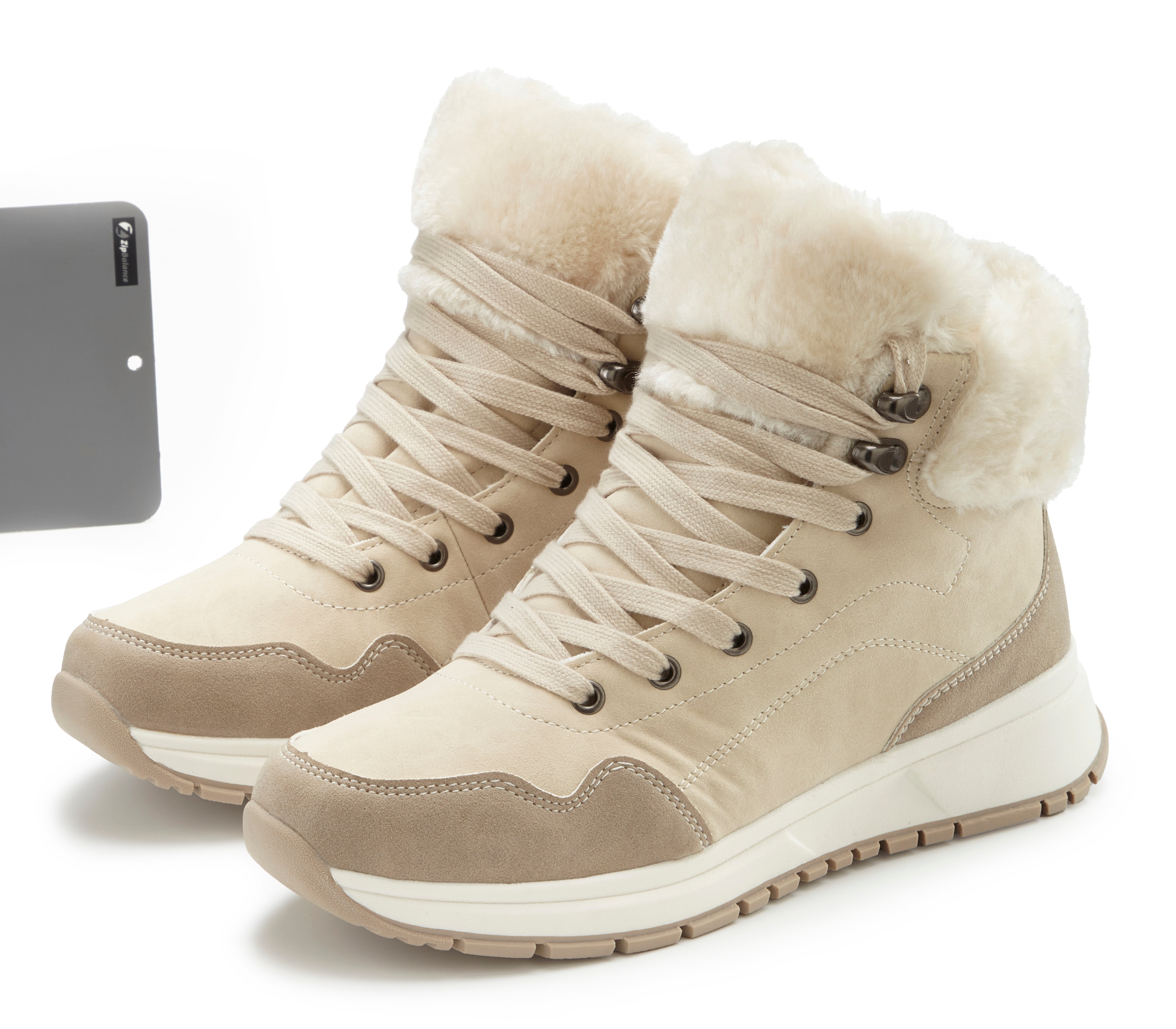 Thumbnail - LASCANA Winterstiefelette "High Top Sneaker, Schnürschuh, Boots, Stiefelette" aus wasserabweisendem Material mit Warmfut...