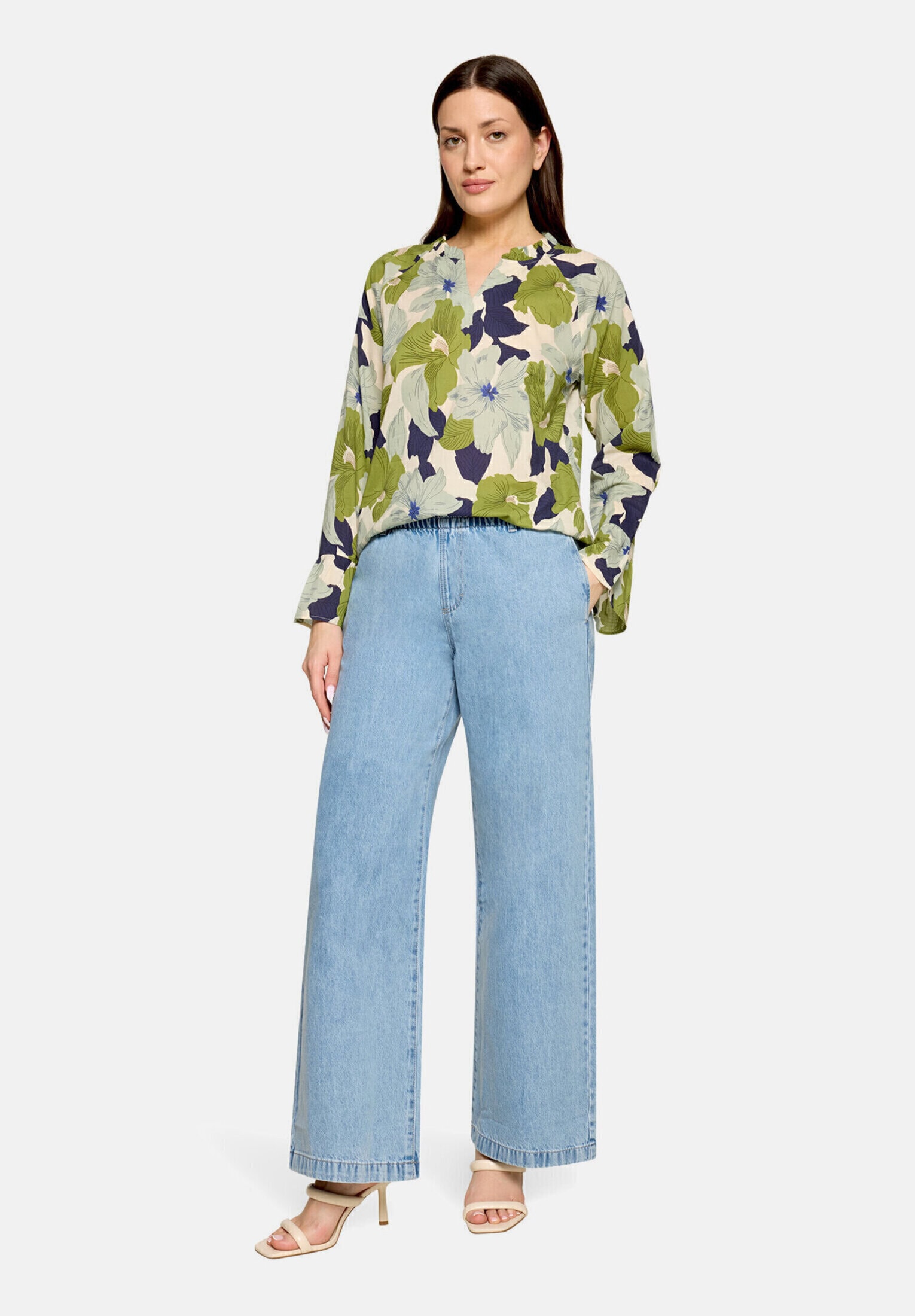 Cartoon Rüschenbluse "Damen mit Muster"