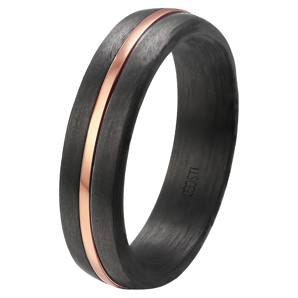 DOOSTI Trauring »Schmuck Geschenk CARBON Trauring Ehering Partnerring LIEBE«, wahlweise mit oder ohne Zirkonia