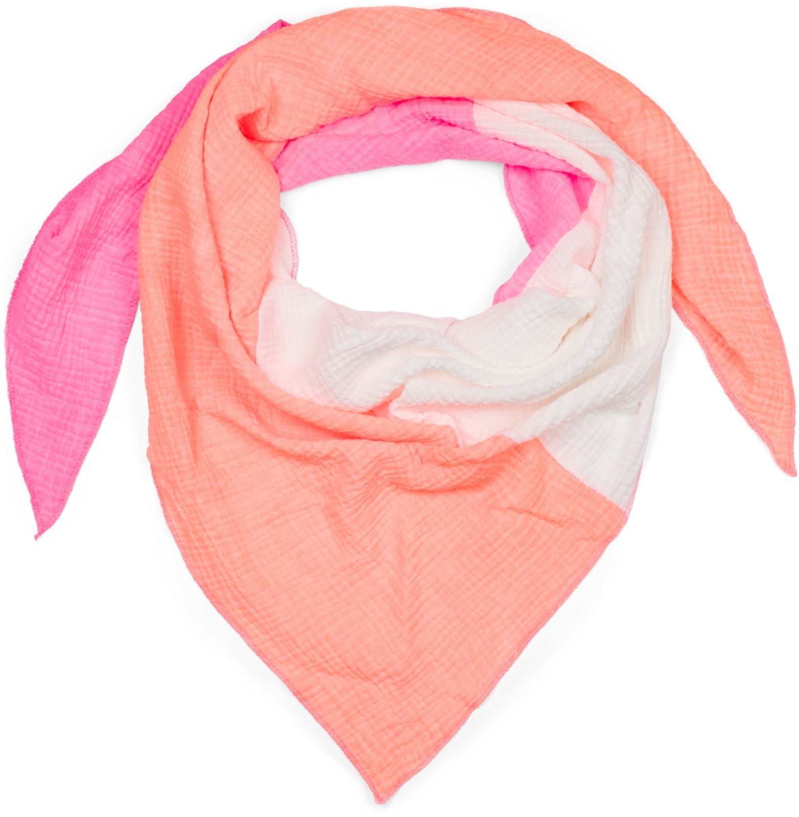 styleBREAKER Dreieckstuch "3-Farbiges Musselin Dreieckstuch" 1 Stk.