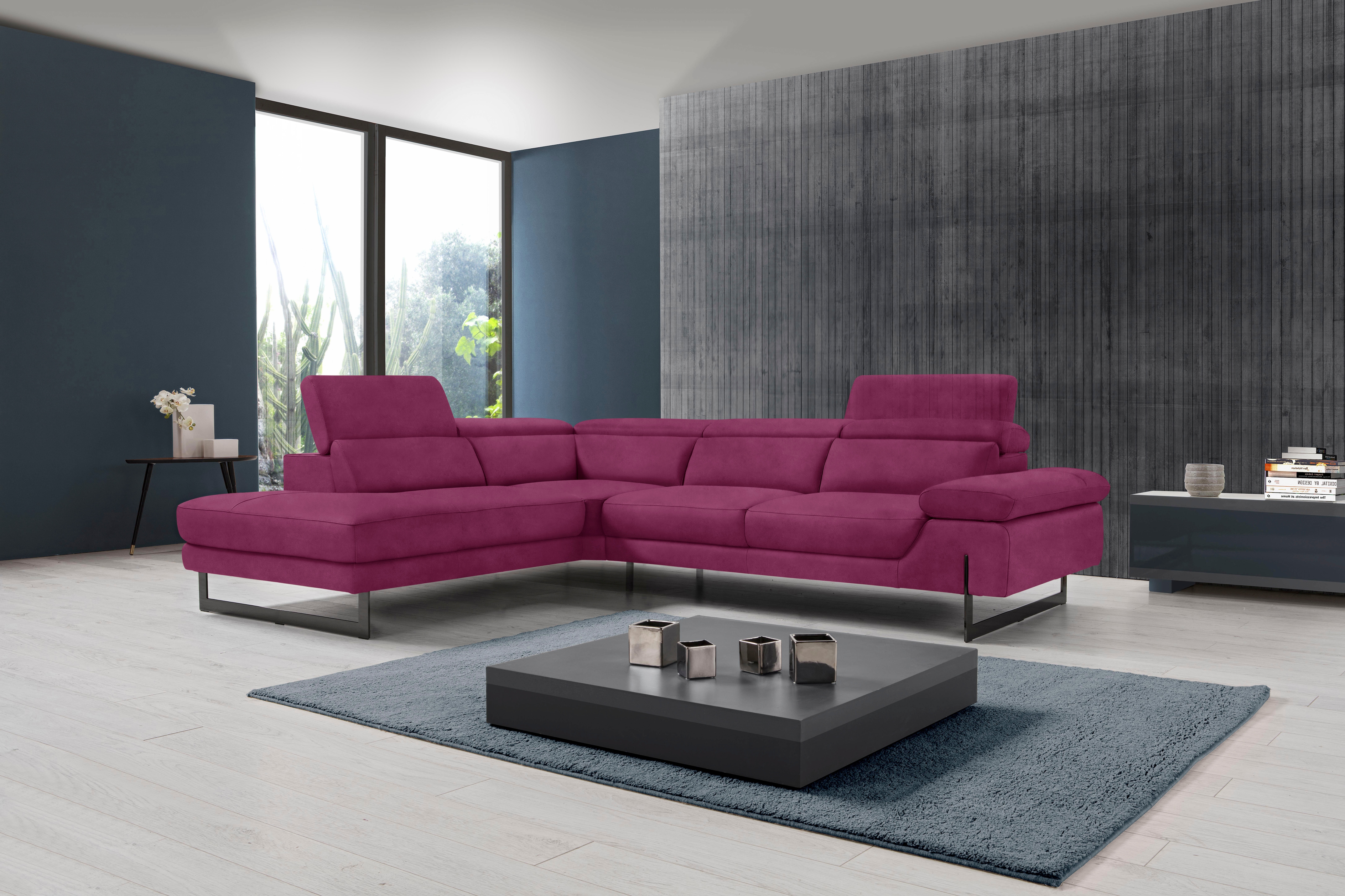 Egoitaliano Ecksofa "Queenie, extravagantes Sofa mit erstklassigem Sitzkomfort, L-Form" mit verstellbarer Armlehne und Kopfteilen für Wohlfühlkomfort