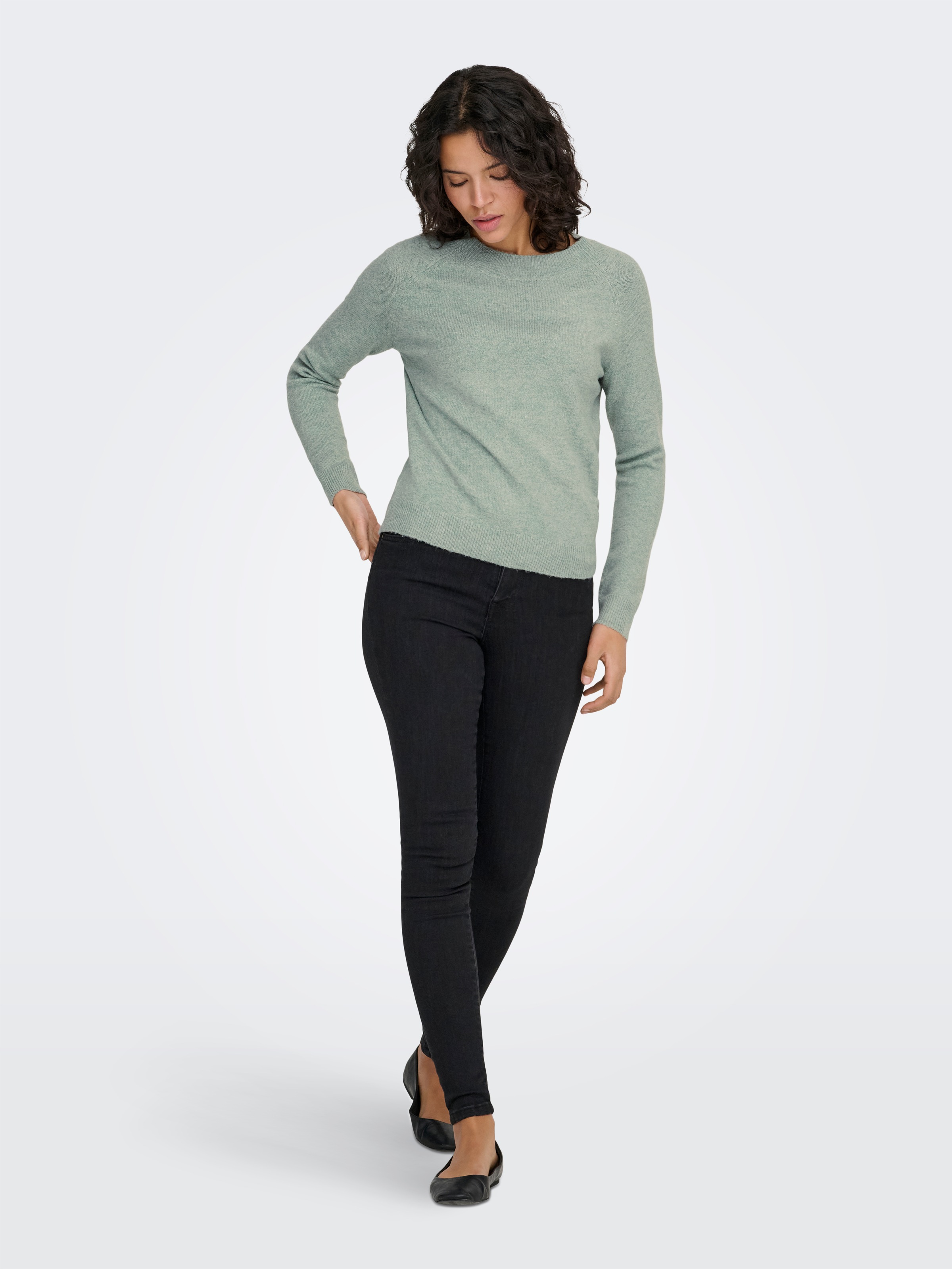 ONLY Rundhalspullover »ONLRICA LIFE L/S PULLOVER  KNT NOOS« Materialmix, regular fit