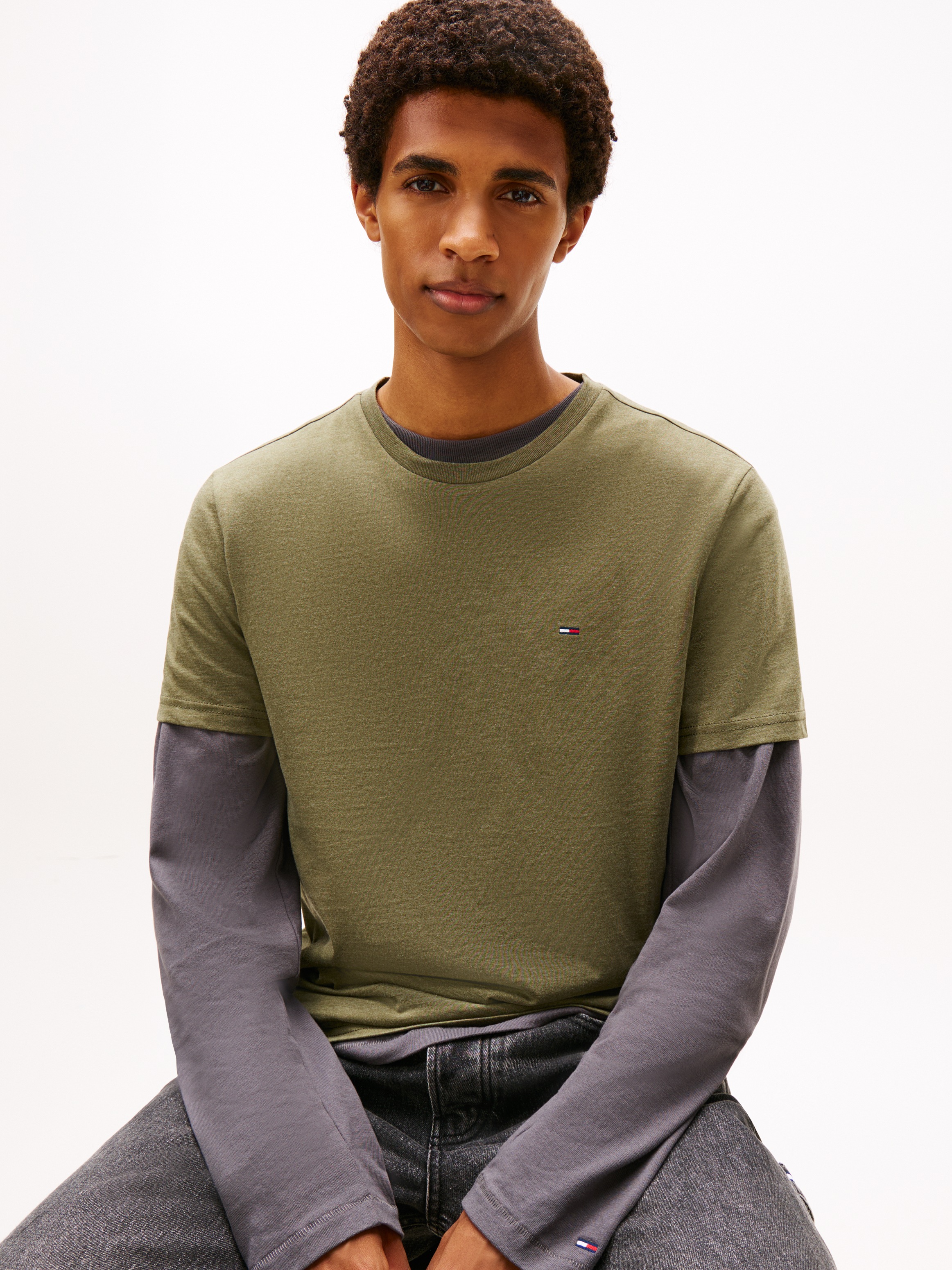 Tommy Jeans "TJM XSLIM JASPE HTR TEE EXT" Mit Rundhalsausschnitt günstig online kaufen