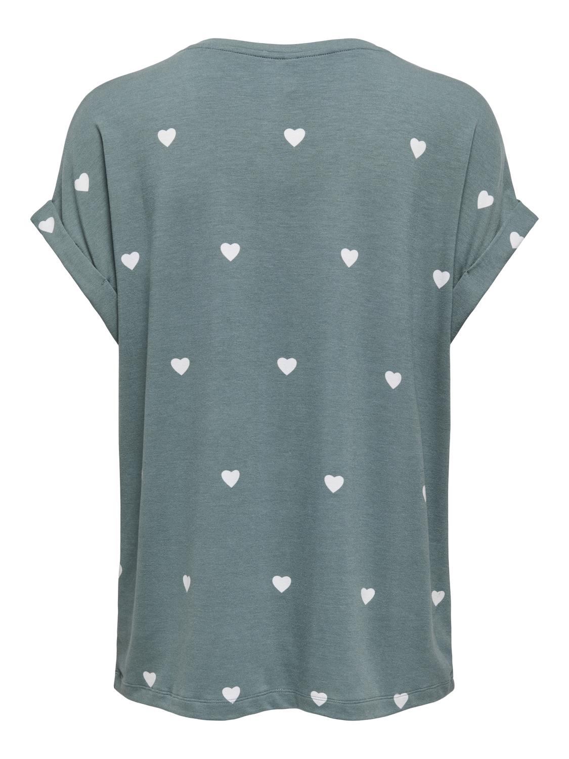 Thumbnail - ONLY Kurzarmshirt "ONLMOSTER S/S AOP TOP CS JRS" Viskosemischung, regular fit, Rundhals