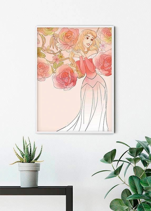Komar Bild »Sleeping Beauty Roses« Disney 1 Stk. tlg. Wandbild zur Dekoration im Kinderzimmer - ohne Rahmen