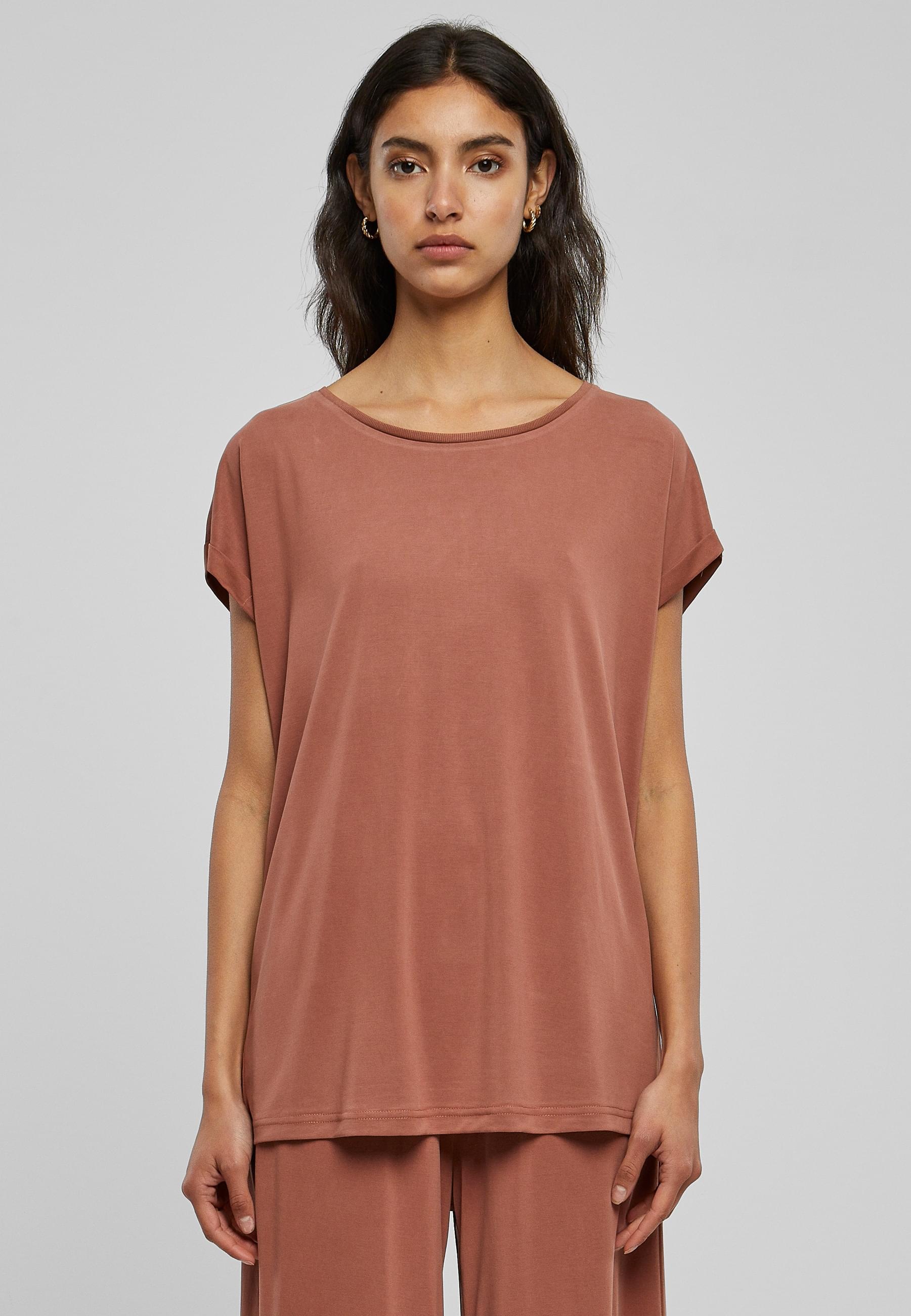 URBAN CLASSICS Kurzarmshirt »Urban Classics Damen Ladies Modal Extended Shoulder Tee«, (1 tlg.)