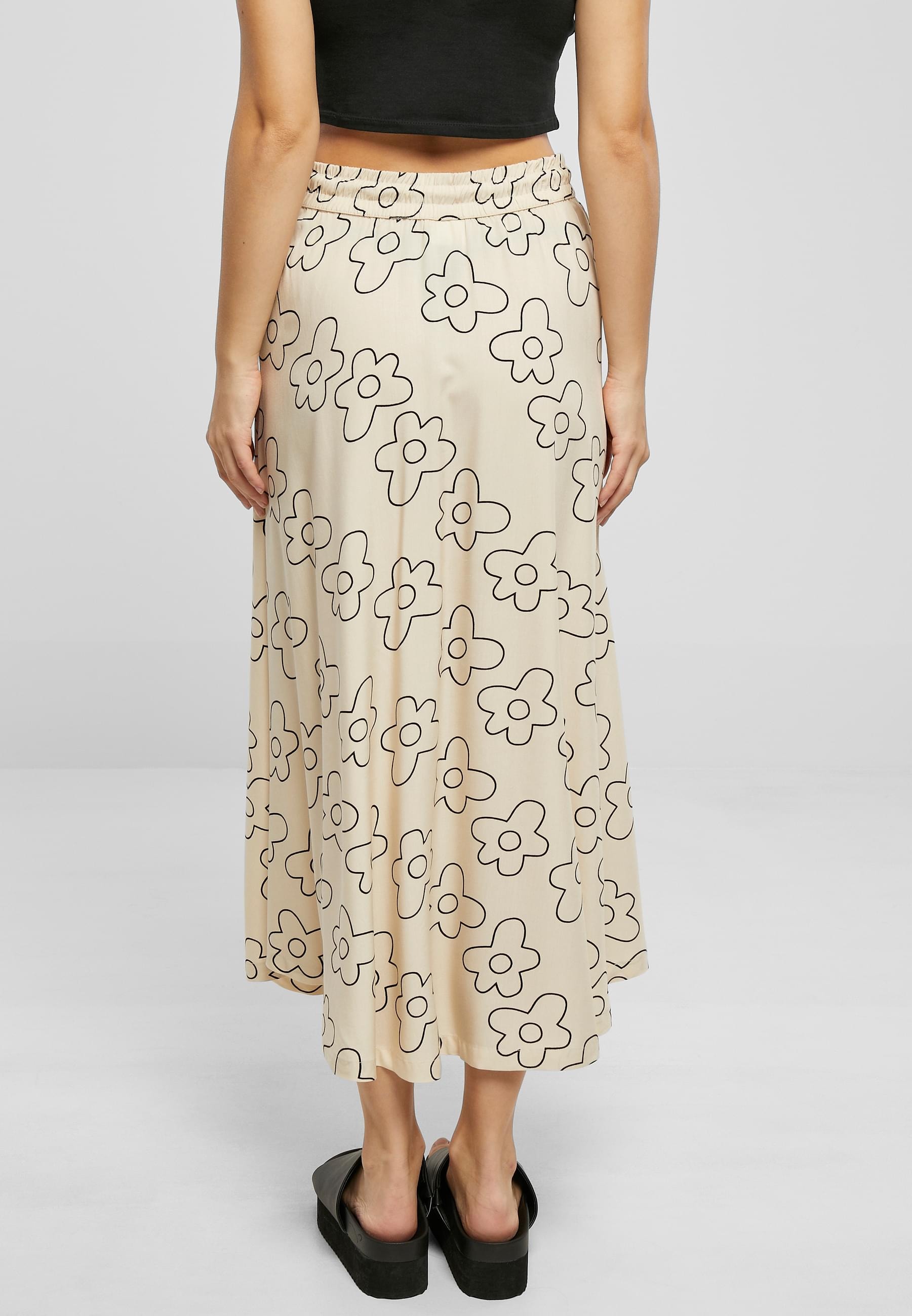 URBAN CLASSICS Jerseyrock »Urban Classics Damen Ladies Viscose Midi Skirt«, (1 tlg.)