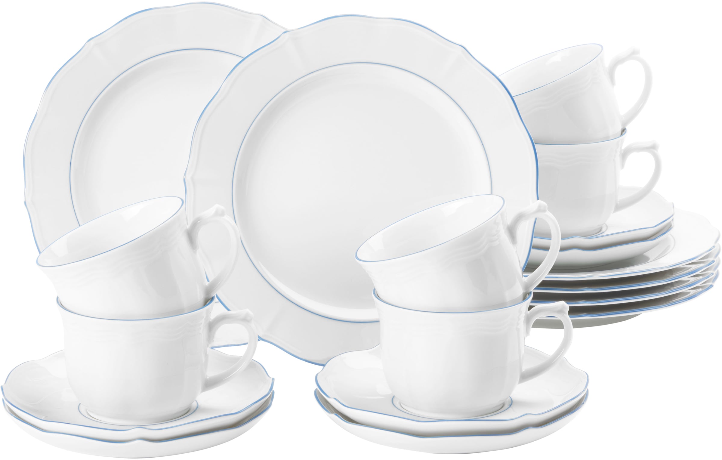 Seltmann Weiden Kaffeeservice "Kaffeeservice 18-teilig Sonate Blue Lines" K günstig online kaufen