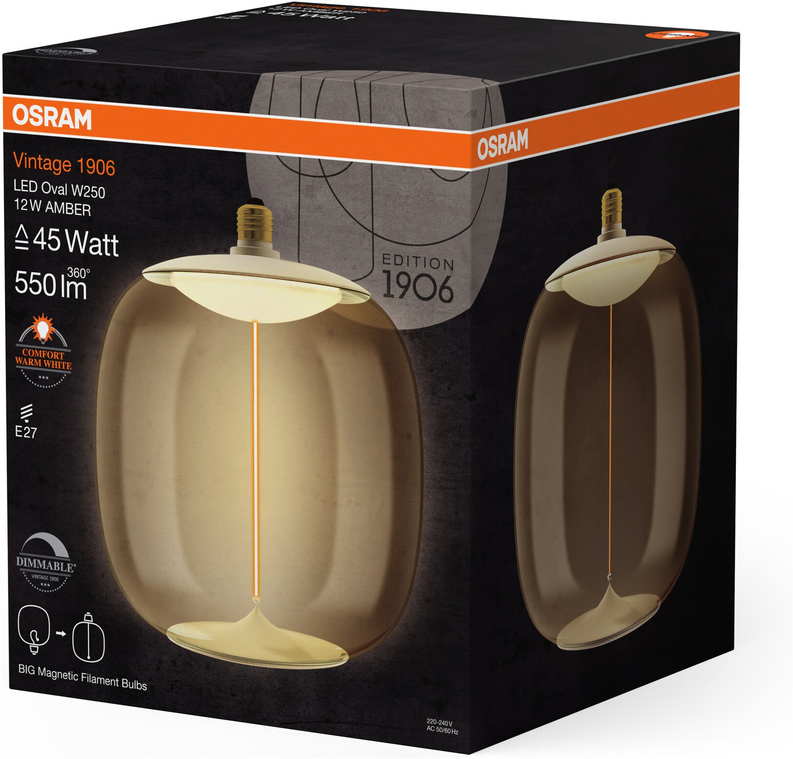 Osram LED-Filament »Vintage 1906 Big Oval« E27 1 Stk. Warmweiß