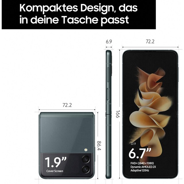 256GB«, creme, Zoll, GB Flip3 | Kamera Speicherplatz, cm/6,7 Z 5G, 256 12 »Galaxy 17,03 BAUR Samsung Smartphone MP
