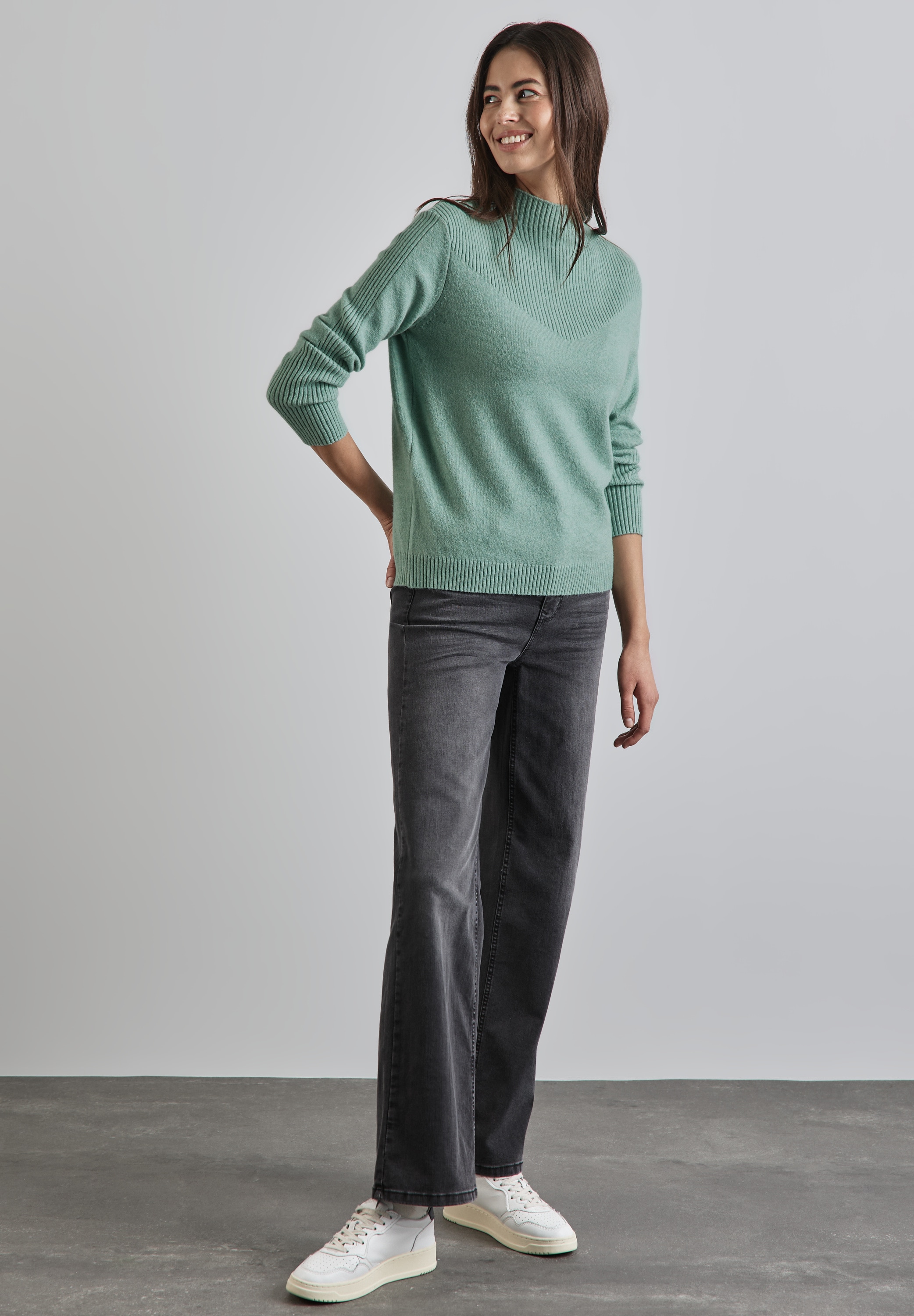 STREET ONE Strickpullover, mit Stehkragen