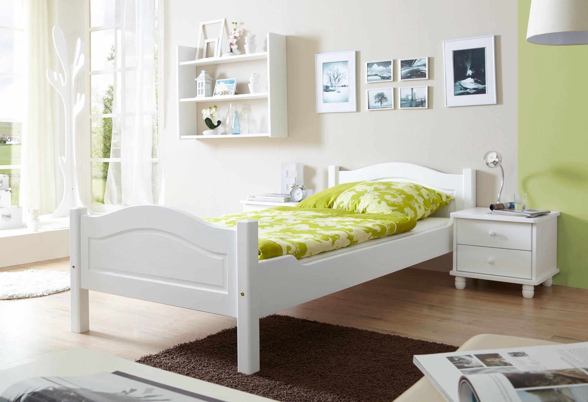 Ticaa Massivholzbett "Rita", Doppelbett, aus Kiefer Massivholz, inkl. Rollr günstig online kaufen