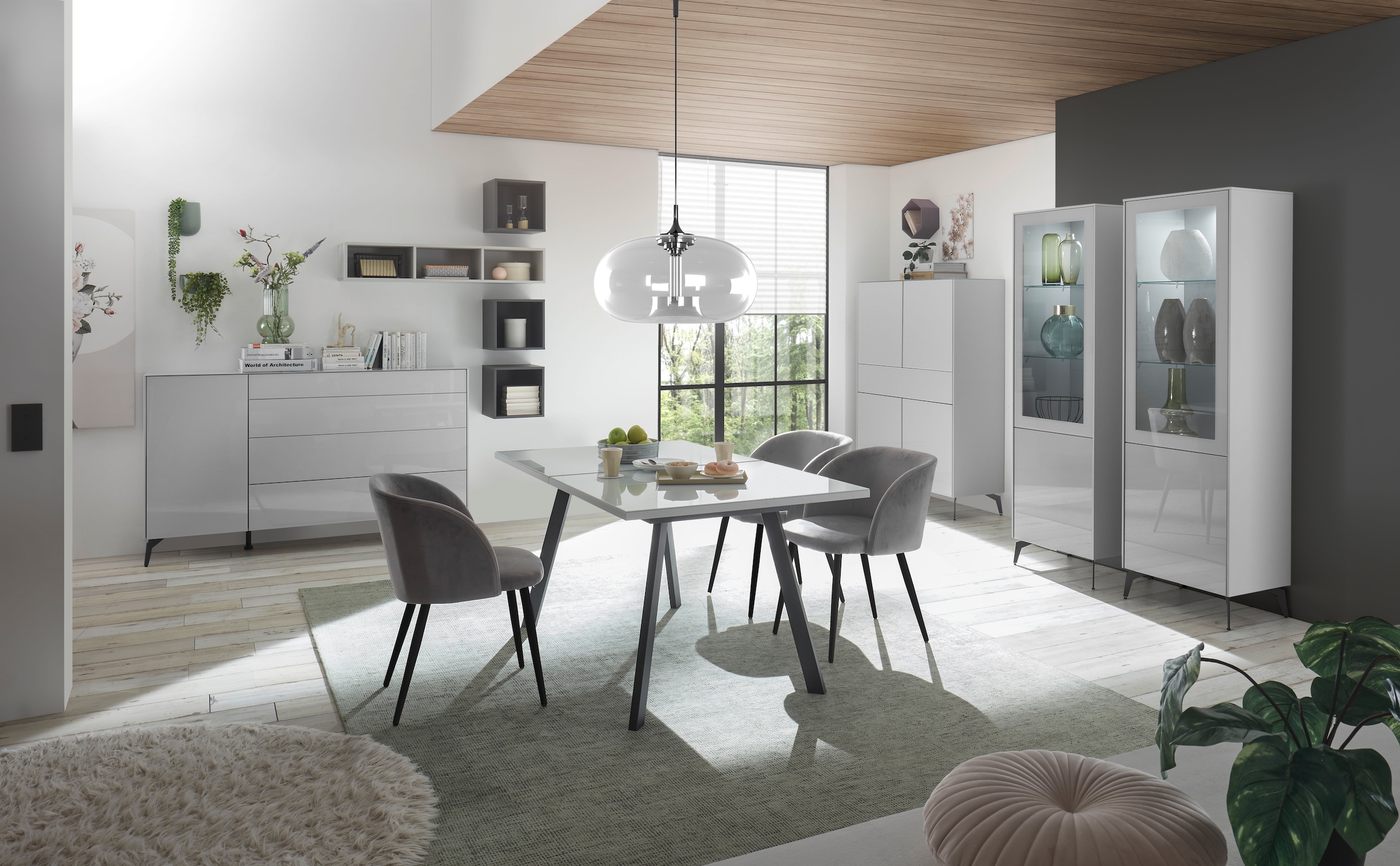 Mäusbacher Esstisch »Imola TOPSELLER!«, (OTTOs Choice Tisch), Mäusbacher Esstisch, Breite 160 cm, mit Glasoberplatte, 4 Metallfüße