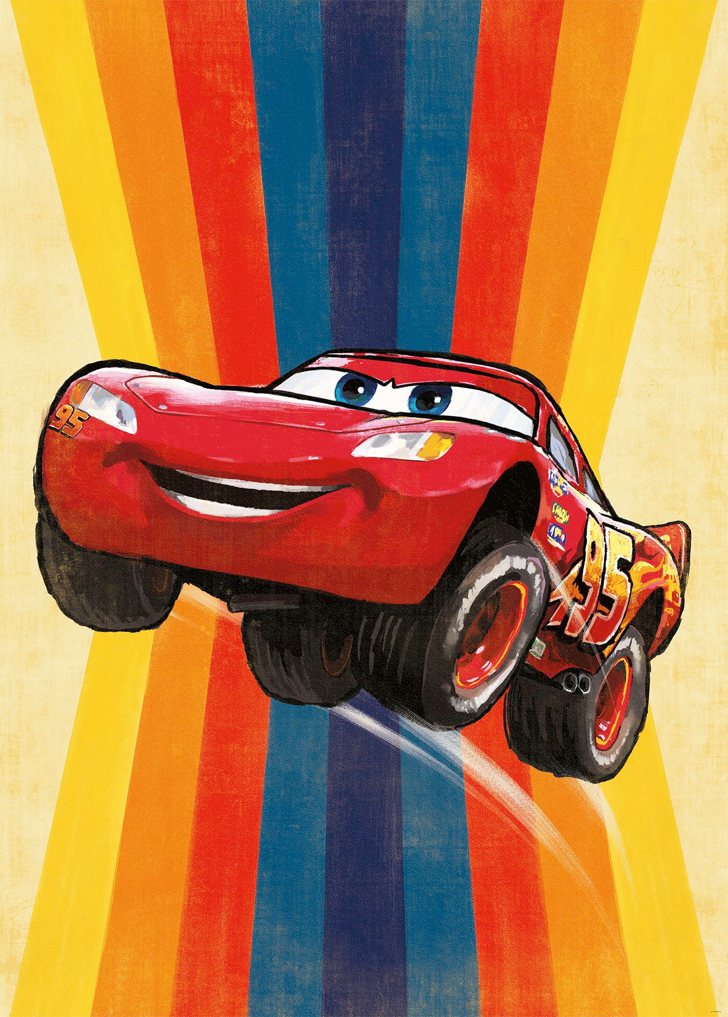 Komar Vliestapete "Digitaldruck Vlies - Cars Jump - Größe 200 x 280 cm" bedruckt glatt Kinderzimmer