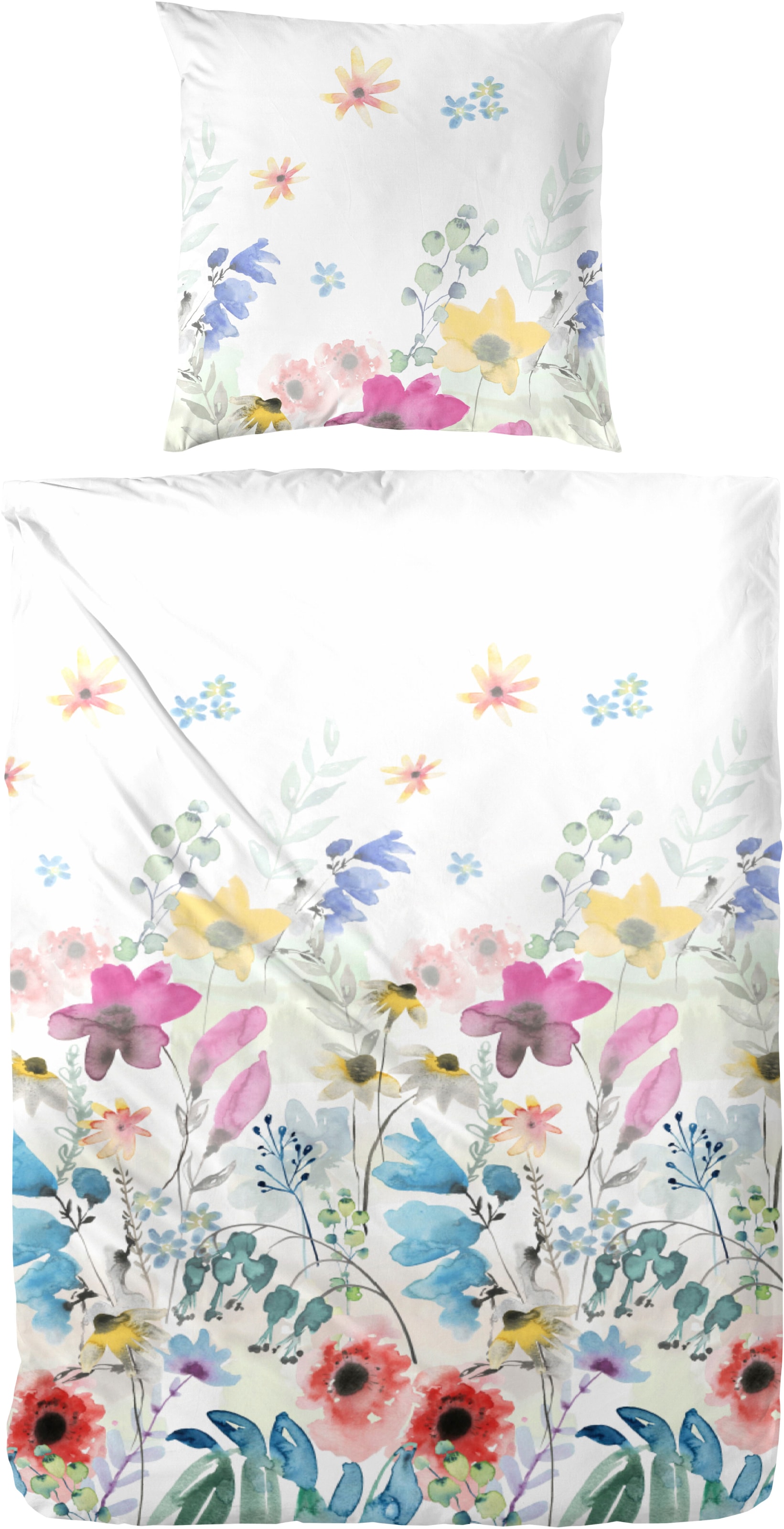 Primera Bettwäsche "Mako-Satin-Bettwäsche Alpine Garden" 2 Stk. mit kunstvo günstig online kaufen