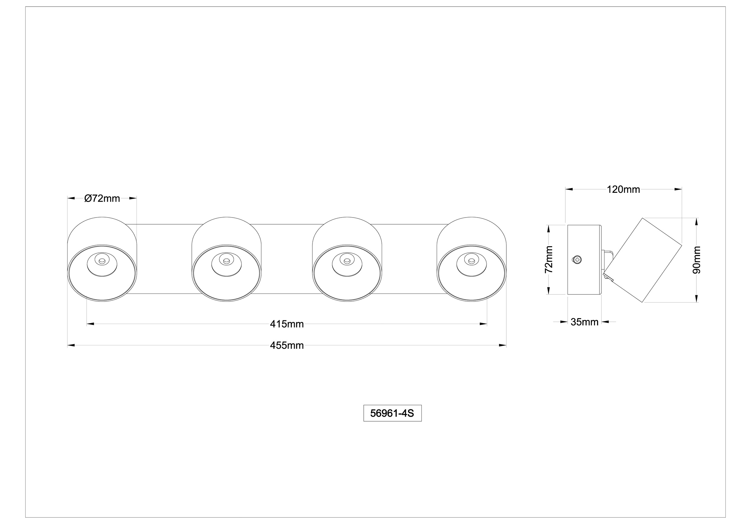 GLOBO LIGHTING LED Deckenspot »RAE« LED-Modul 1 Stk. Warmweiß LED Strahler Sand, Aluminium/Opal, dreh-/schwenkbar, LED 6W