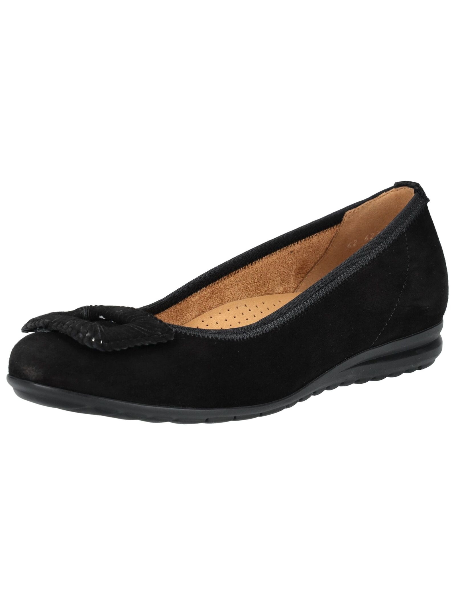 GABOR COMFORT Damen Ballerina "Gabor Comfort Ballerinas Veloursleder", Gr. 38,5, schwarz, Veloursleder, Schuhe