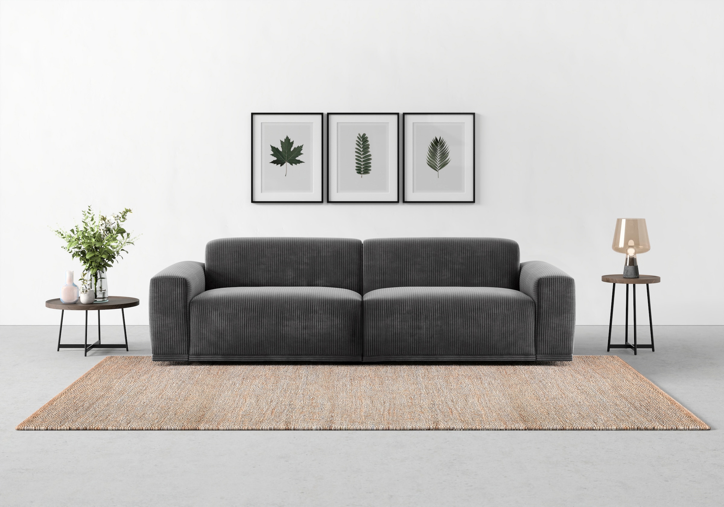 TRENDMANUFAKTUR Big-Sofa "Braga, mit hochwertigem Kaltschaum, Megasofa, in Cord erhältlich", modernes Big-Sofa, Couch mi