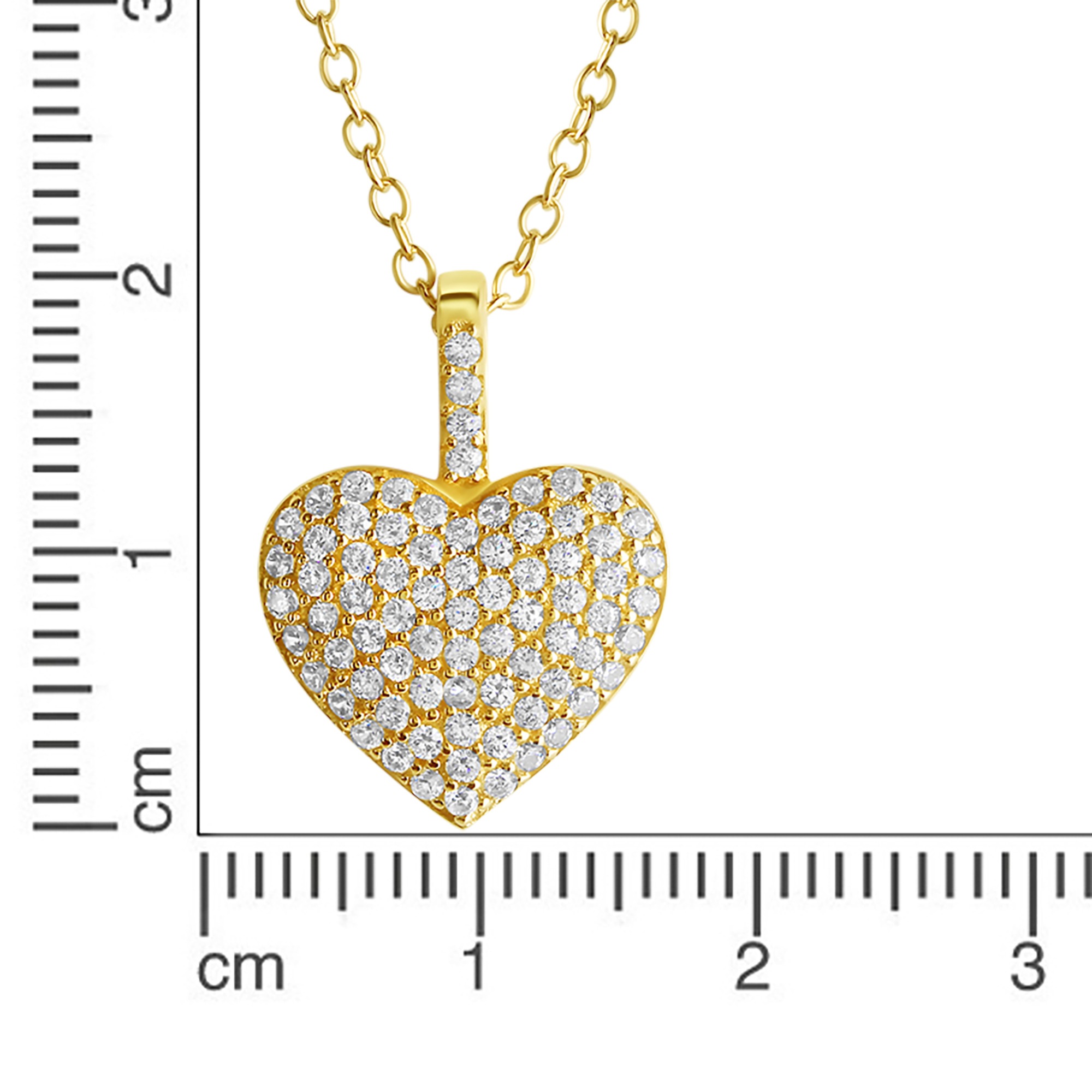 Vivance Kette mit Anhänger »925-Sterling Silber vergoldet Zirkonia«