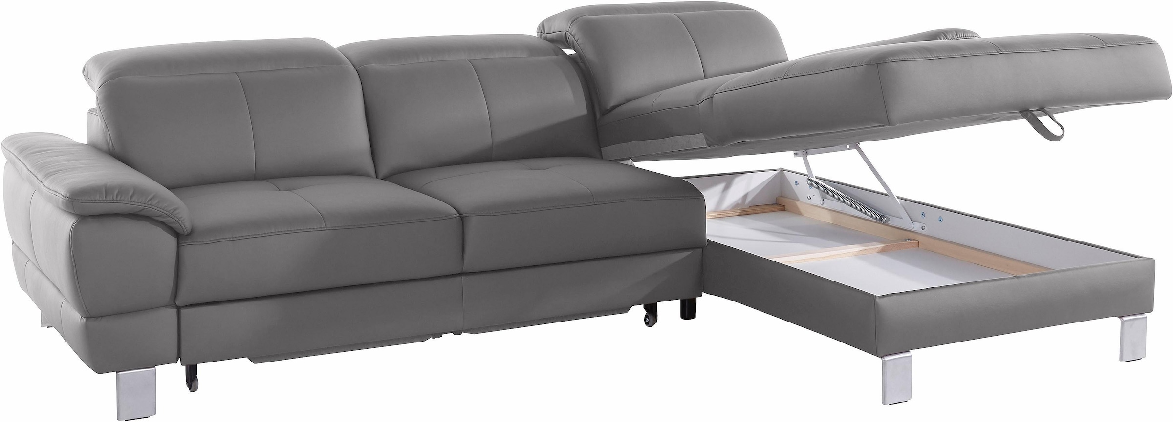 exxpo - sofa fashion Ecksofa »Mantua 2, inkl. Kopf- bzw. Rückenverstellung, bequem, L-Form«, wahlweise mit Bettfunktion und Bettkasten, tolle Verarbeitungsdetails