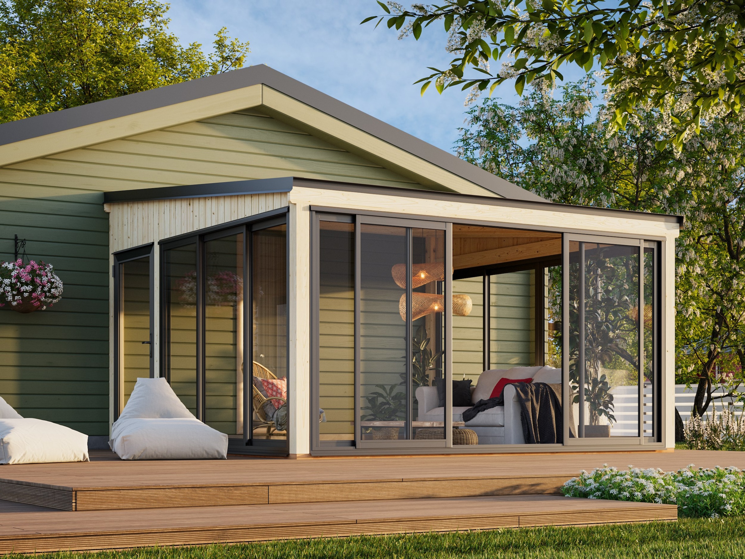 Palmako Holzpavillon »Lumi 16,6 m² Slide Plus« BxTxH: 425x430x276 cm