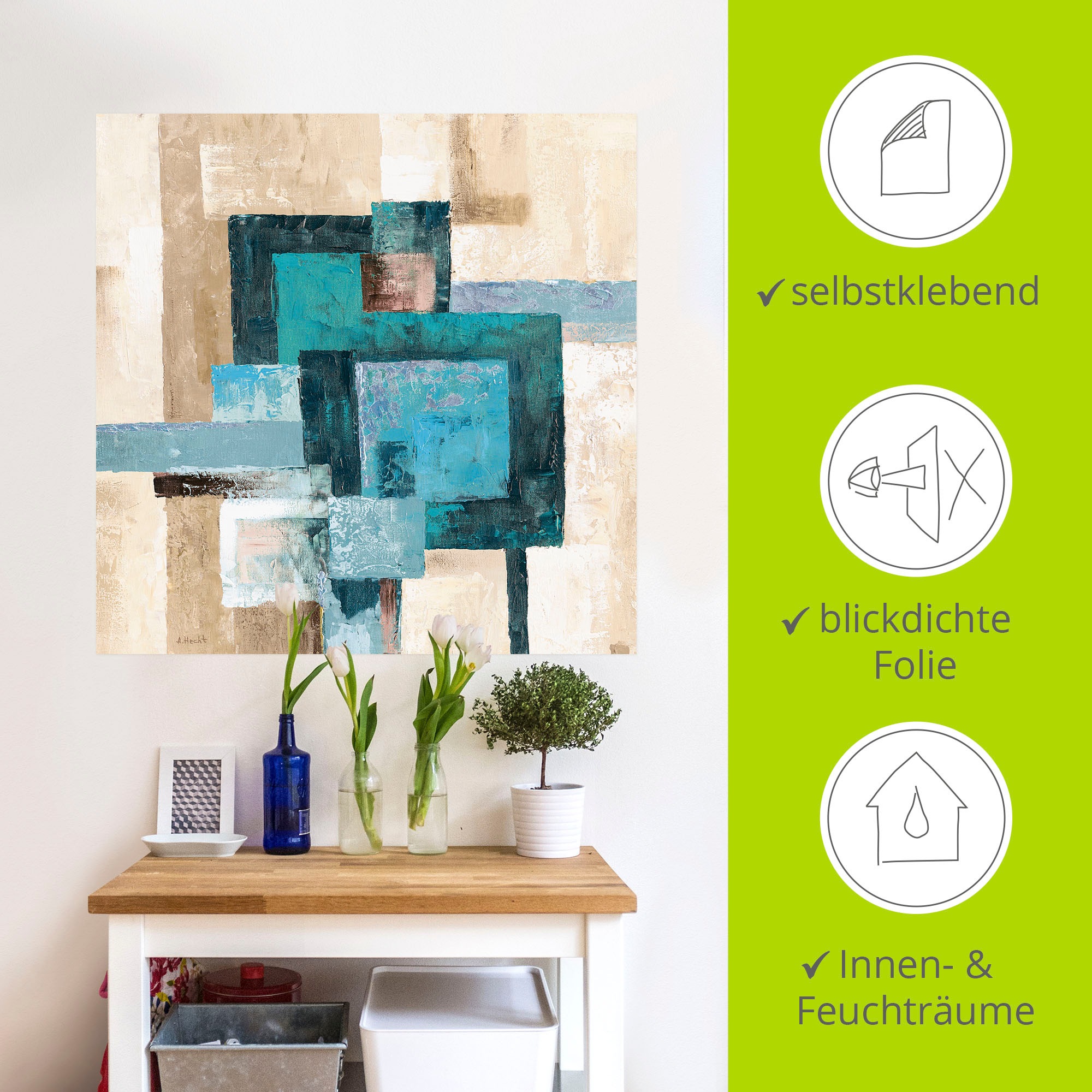 Artland Wandbild »Abstrakte Karos«, Muster, (1 St.), als Leinwandbild, Poster, Wandaufkleber in verschied. Größen