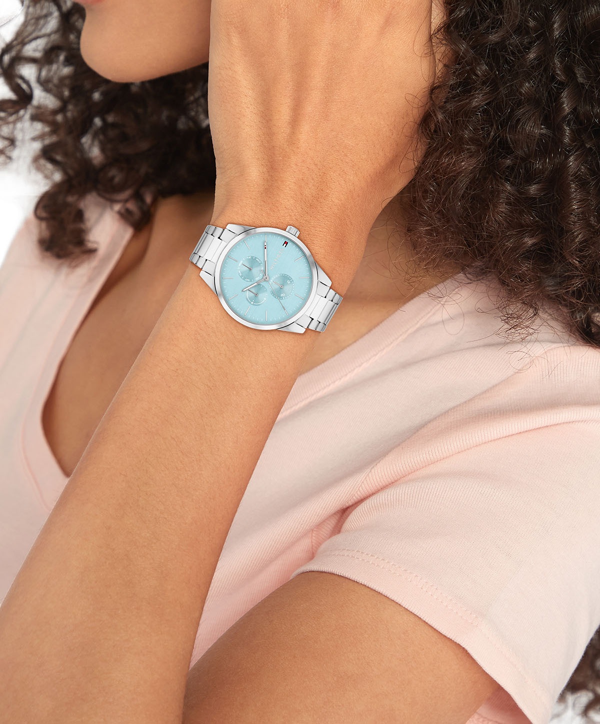 Tommy Hilfiger Multifunktionsuhr »CAMILLE« Quarzuhr, Armbanduhr, Damenuhr, Edelstahlarmband, analog