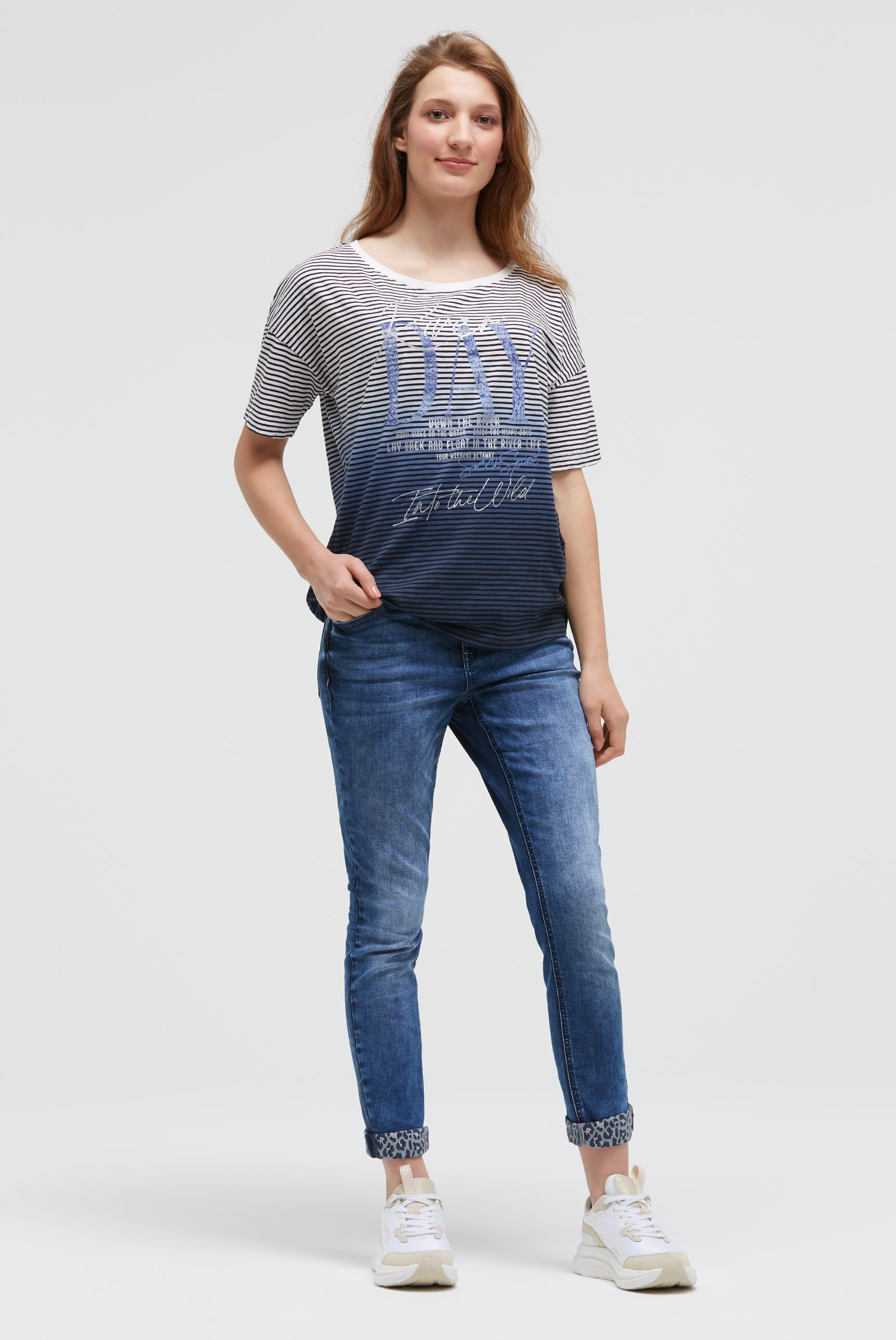 SOCCX Rundhalsshirt mit Farbverlauf