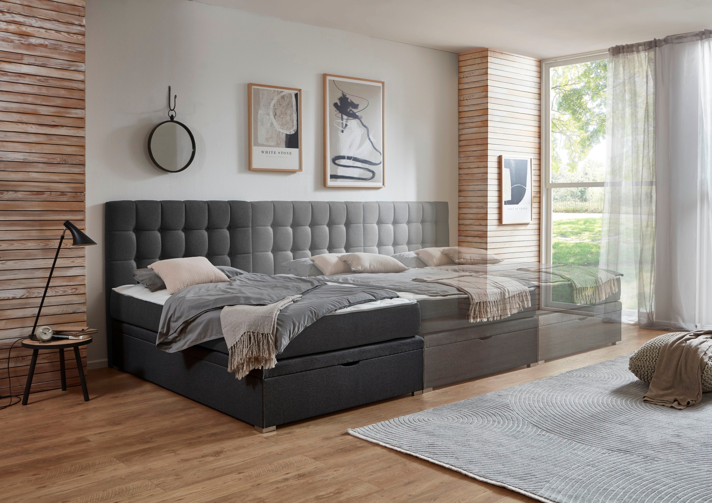 ATLANTIC home collection Boxbett »Riona, erweiterbar zu Doppel- und Familienbett«, wahlweise mit 120x200cm Taschen-Federkernmatratze oder ohne Matratze