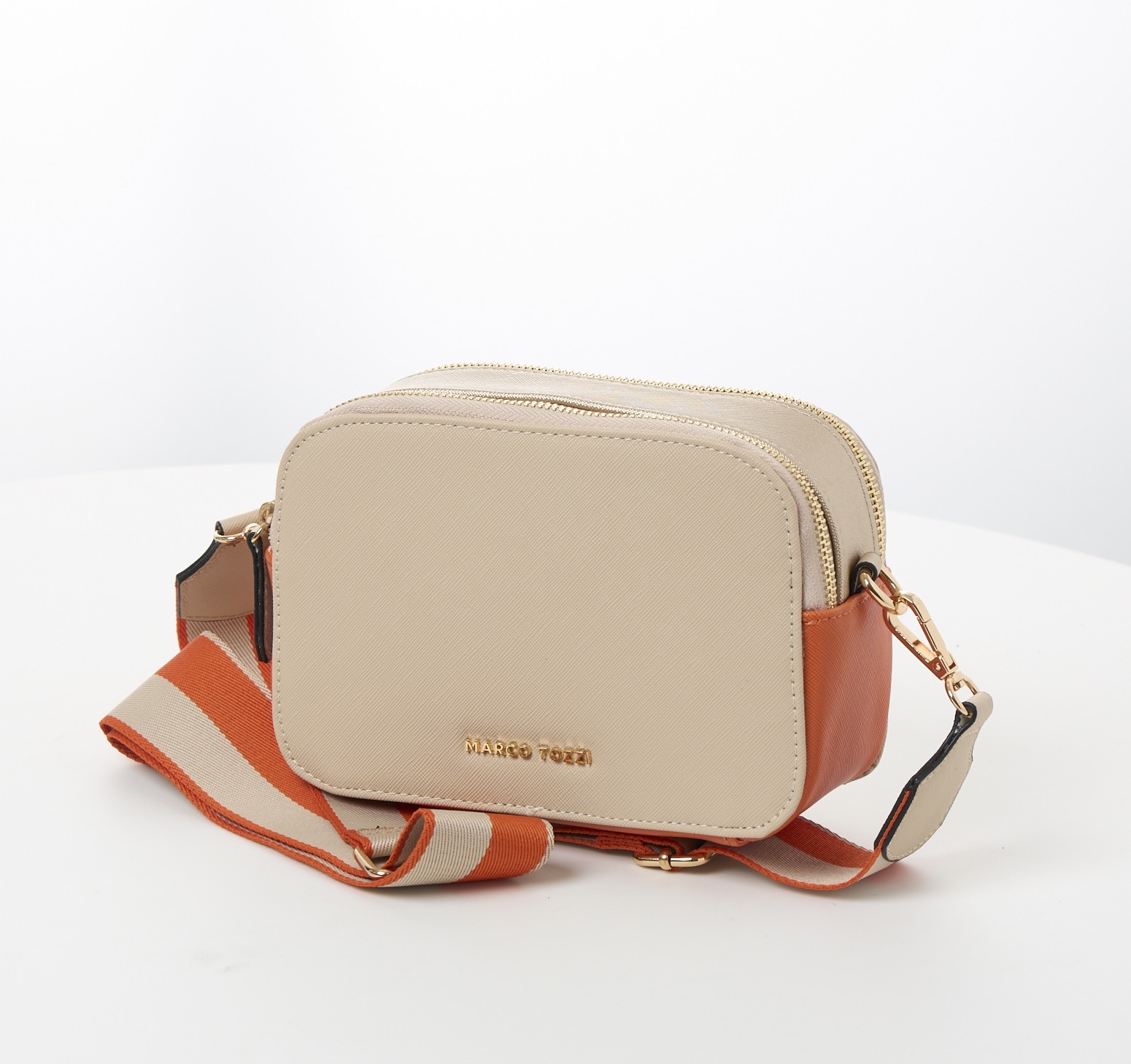 MARCO TOZZI Umhängetasche, Damen Henkeltasche, Schultertasche mit zwei Reißverschlussfächer