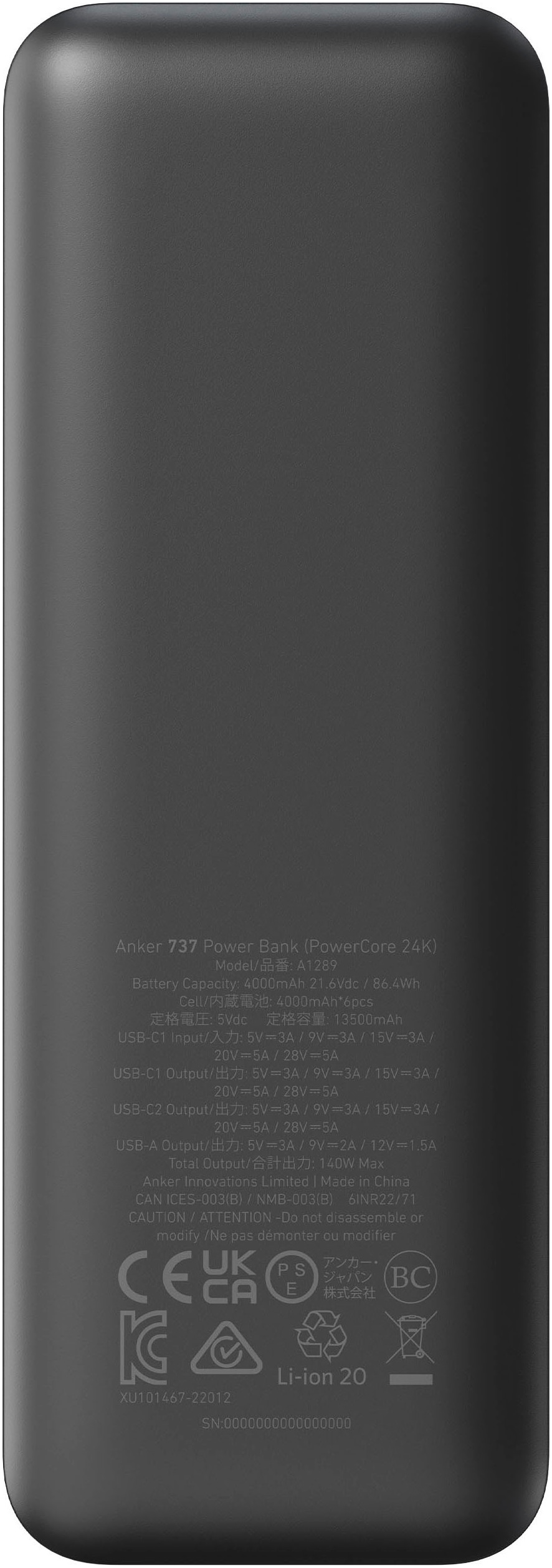 Anker Powerbank »737 (PowerCore 24K)«, 24000 mAh