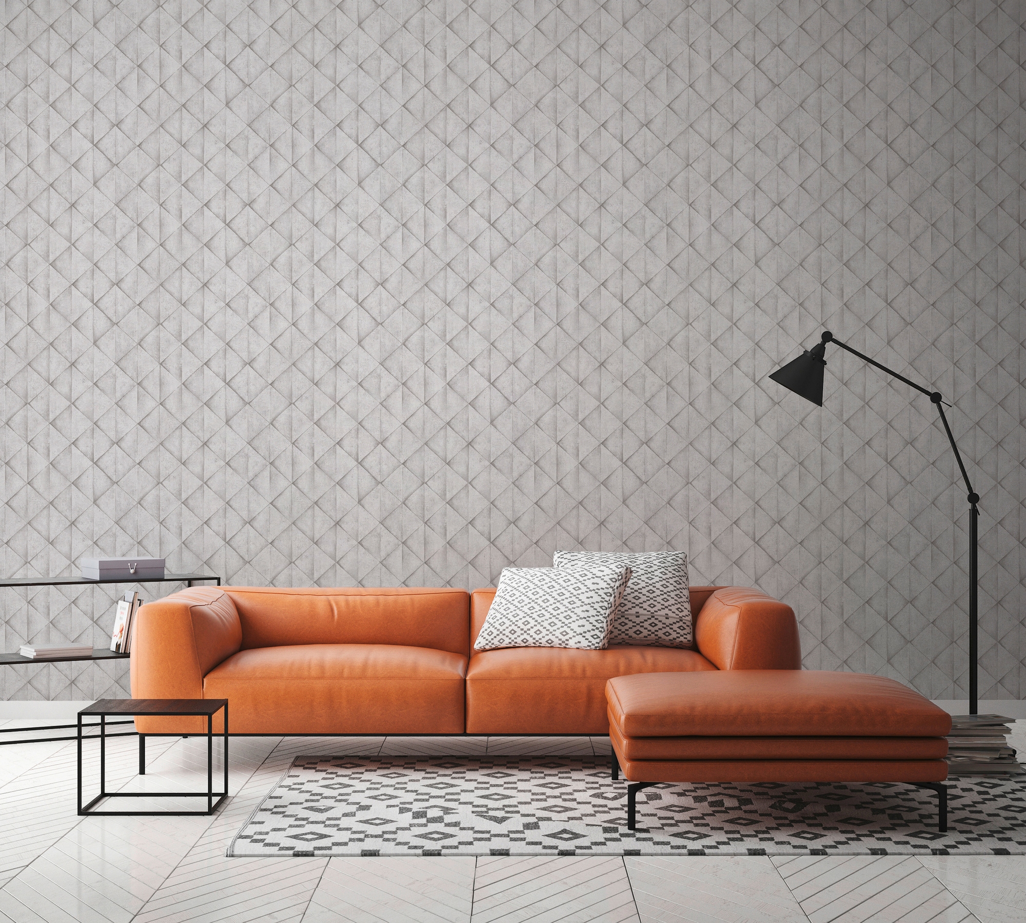 living walls Vliestapete »Industrial«, 3D-Optik-geometrisch-grafisch, Steinoptik Tapete Geometrisch Tapeten Wohnzimmer Schlafzimmer Küche