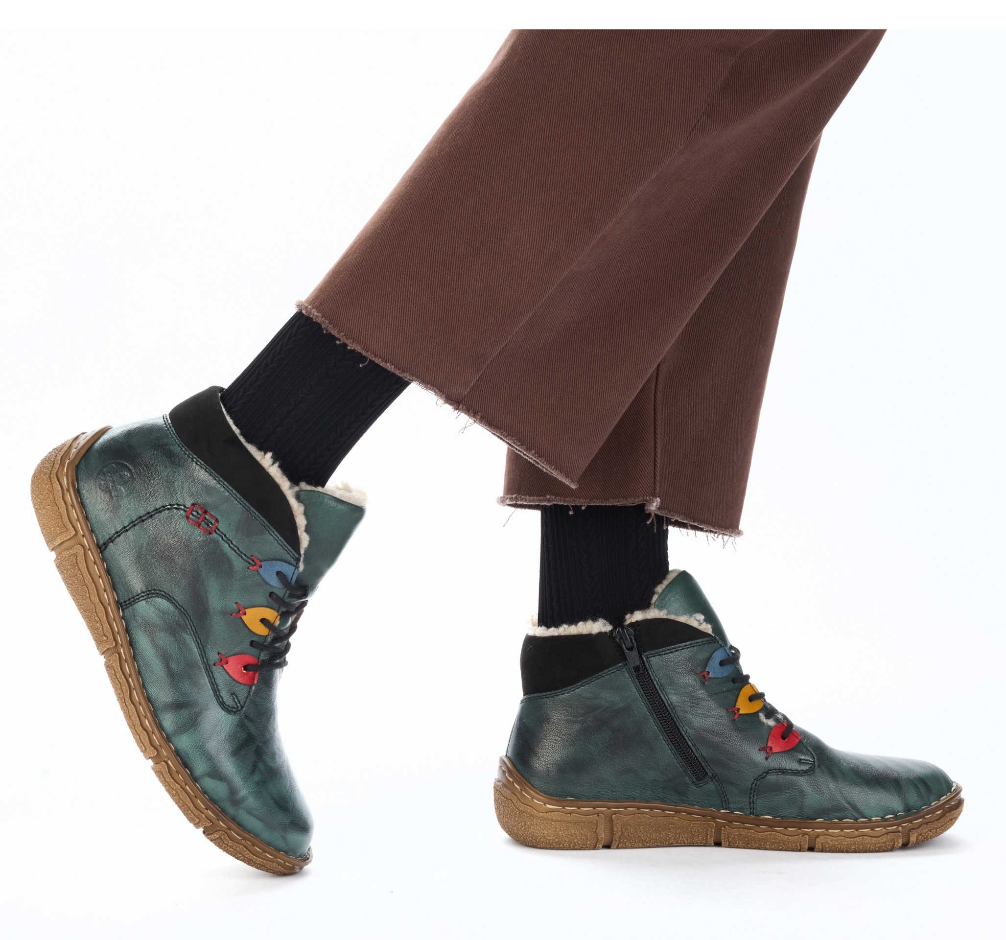 Rieker Winterboots, Schnürboots, Stiefelette mit gepolstertem Schaftrand