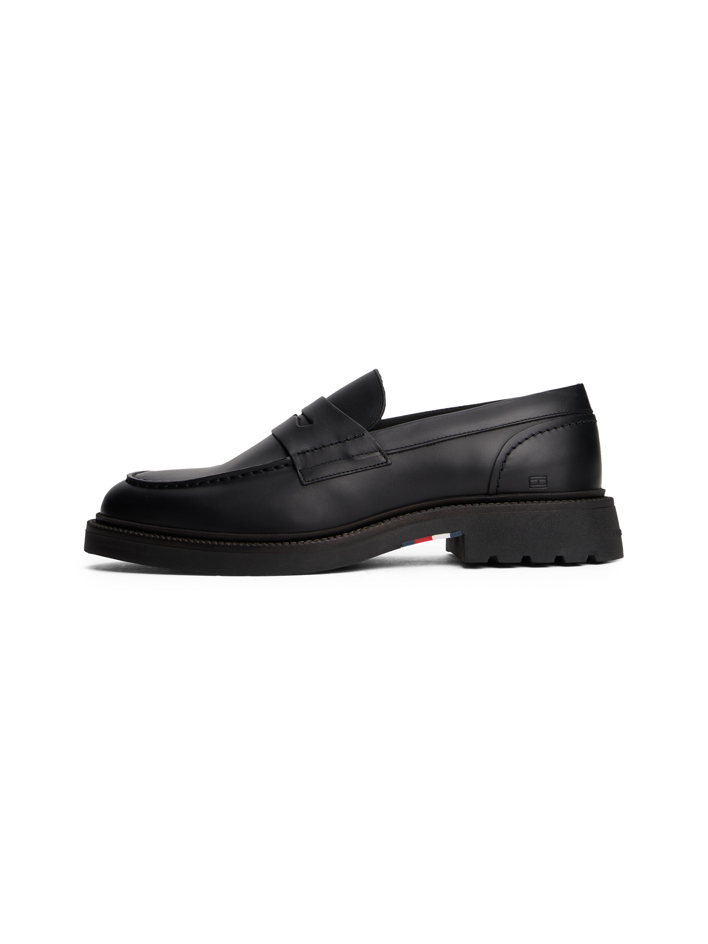 Tommy Hilfiger Slipper »HILFIGER COMFORT LWT LTH LOAFER«, Abendschuh, Loafer, Businessschuh mit abgesteppter Naht