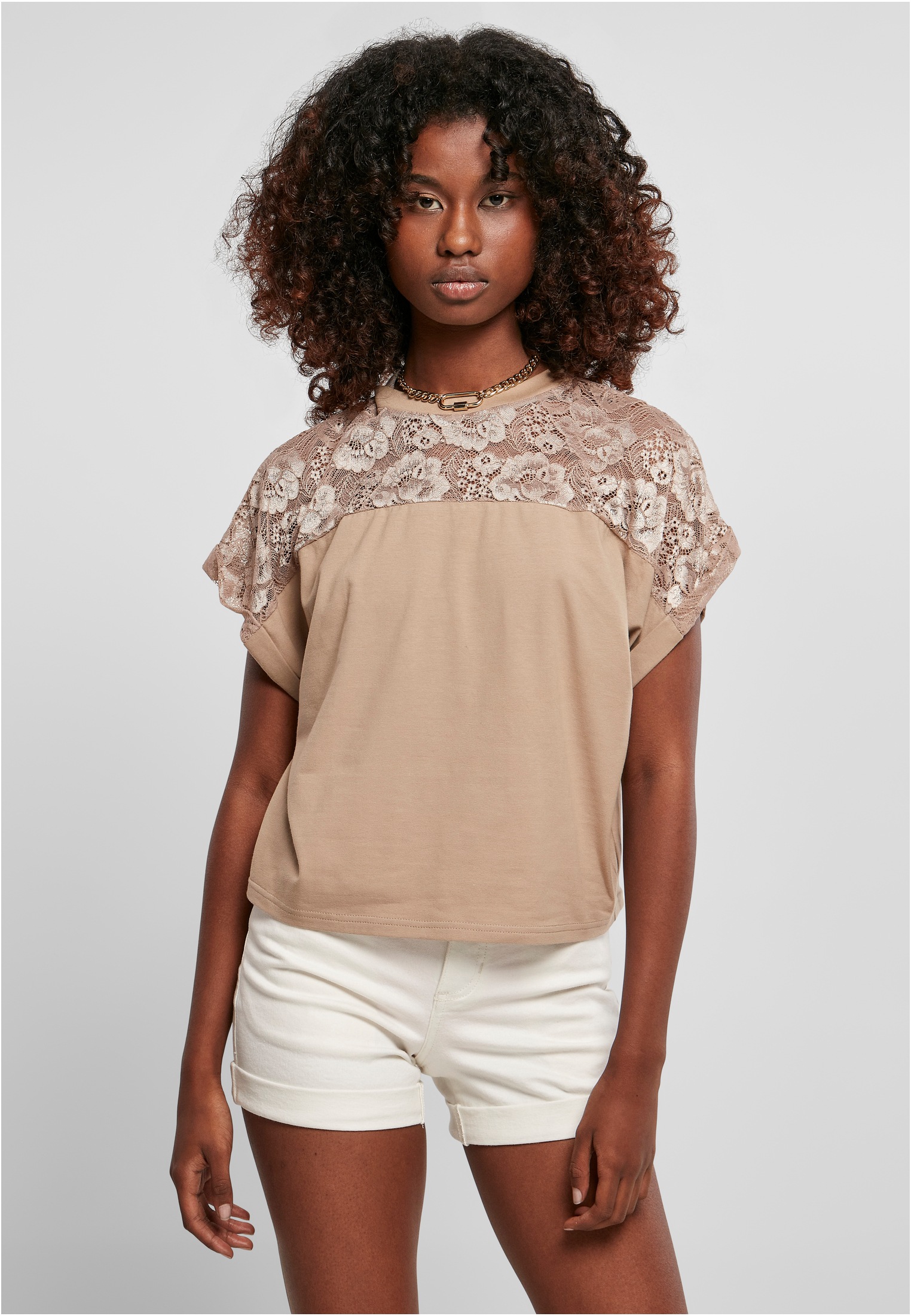 URBAN CLASSICS T-Shirt »Urban Classics Damen Ladies Short Oversized Lace Tee«,  (1 tlg.) für kaufen | BAUR