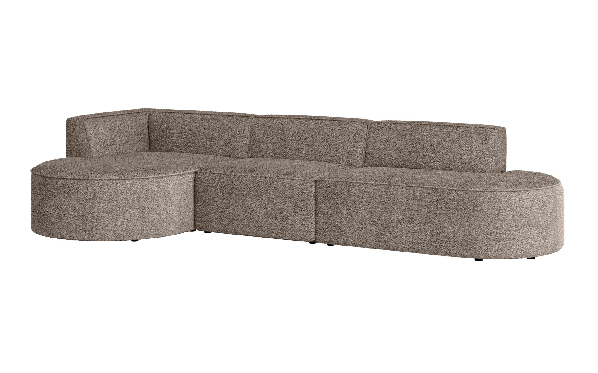 andas Ecksofa »Ecksofa EIVIND mit Ottomane rechts/links, Maße: B/H/T 343/159/72 cm«, L-Form mit Wellenunterfederung, auch in Feincord und Bouclé