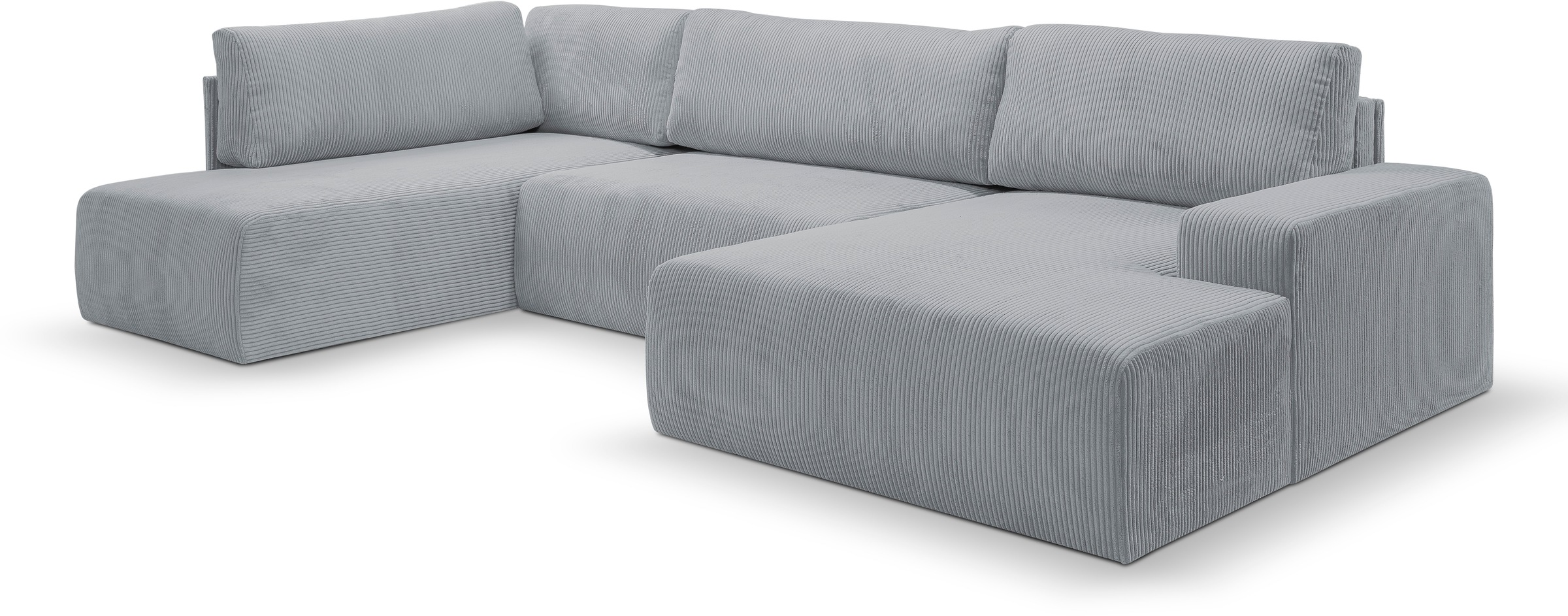 Thumbnail - WERK2 Wohnlandschaft "Rotterdam-U, U-Form, in kuschelweichem Cord oder Breitcord", Design Sofa mit Schlaffunktion & Bett...