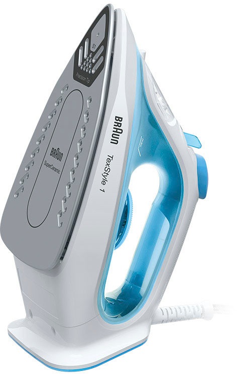 Thumbnail - Braun Dampfbügeleisen "TexStyle 1 SI 1050 BL - 2.000 W, 120 g Dampfstoß, 220 ml Wassertank", 2000 W, 25 g Dampfmenge, Su...